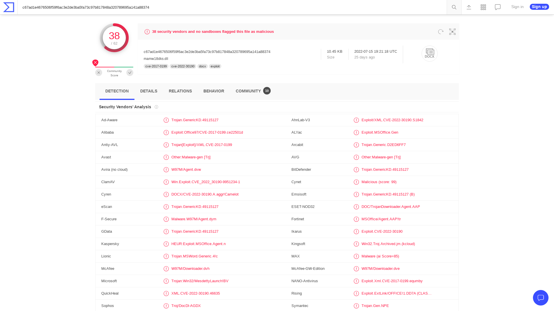 VirusTotal - File - c67ad1e4676506f59f6ac3e2de3ba5fa73c97b817848a320789695a141a88374