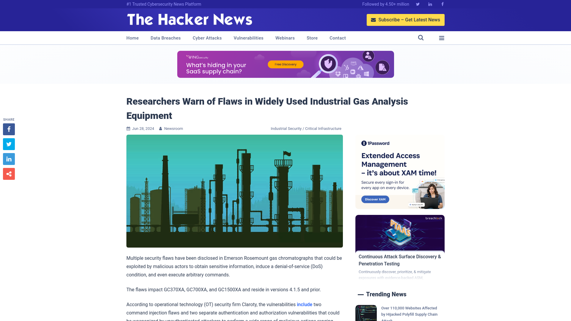 Researchers Warn of Flaws in Widely Used Industrial Gas Analysis Equipment