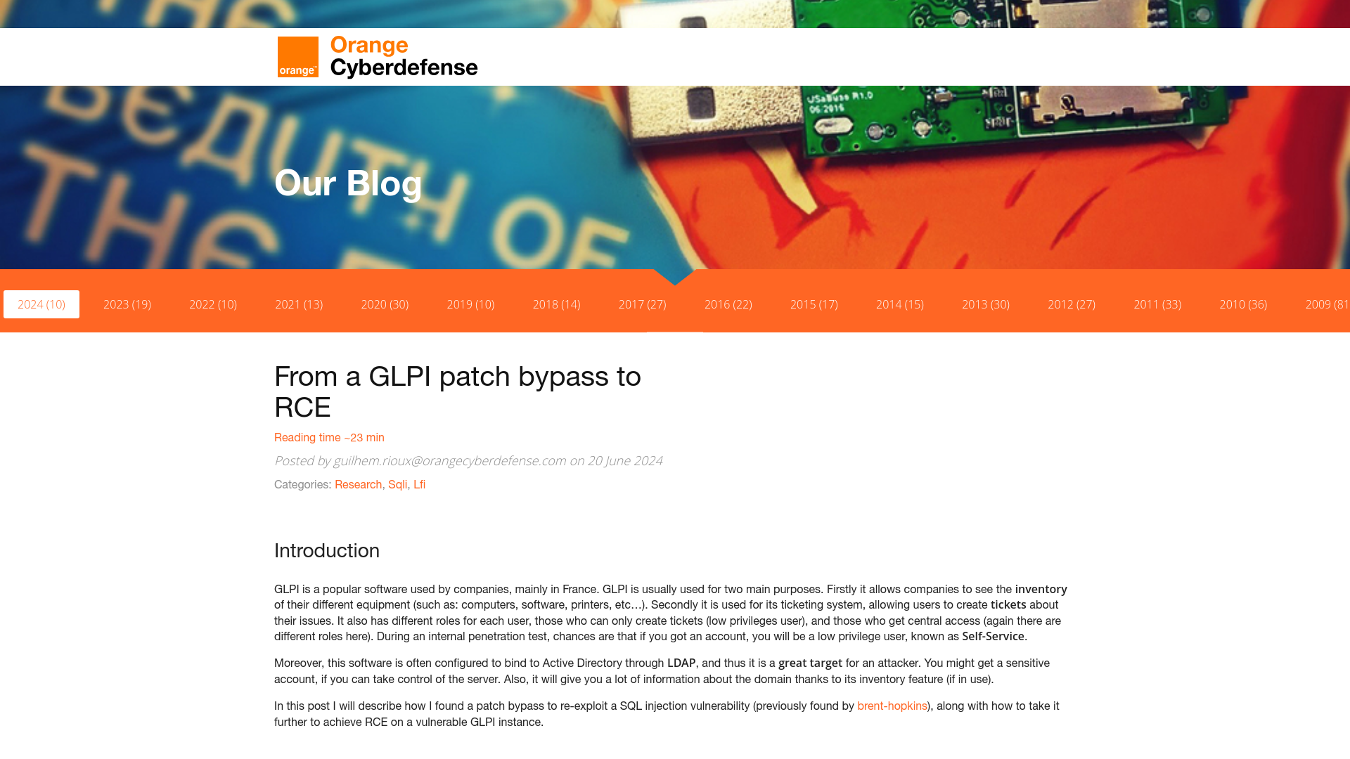 SensePost | From a glpi patch bypass to rce