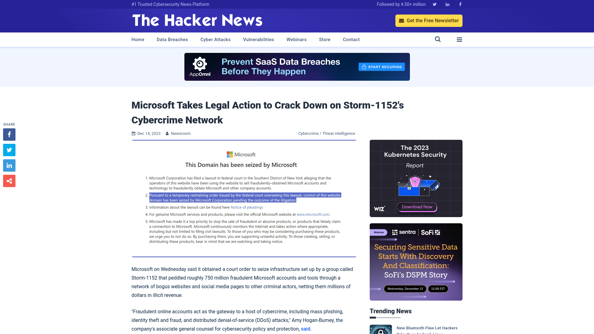 Microsoft Takes Legal Action to Crack Down on Storm-1152's Cybercrime Network