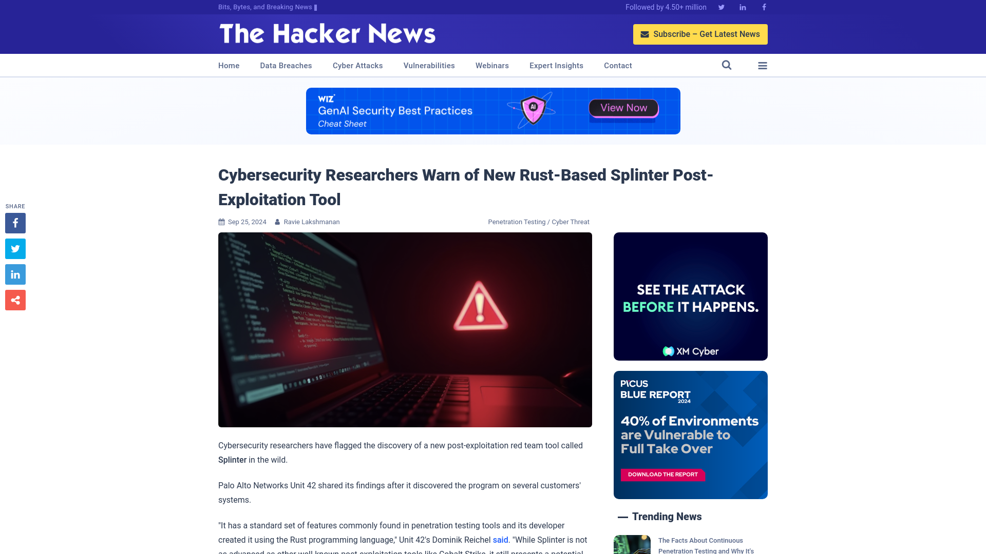 Cybersecurity Researchers Warn of New Rust-Based Splinter Post-Exploitation Tool