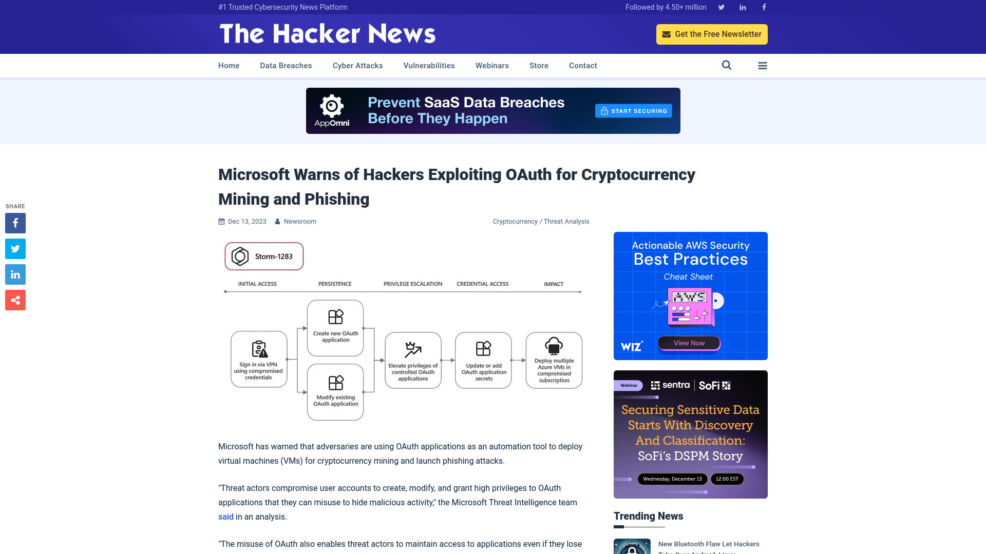 Microsoft Warns of Hackers Exploiting OAuth for Cryptocurrency Mining and Phishing