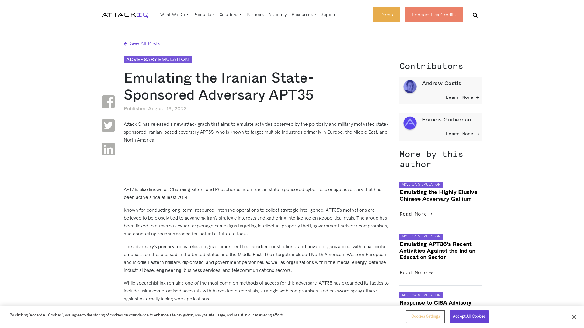 Emulating the Iranian State-Sponsored Adversary APT35 - AttackIQ