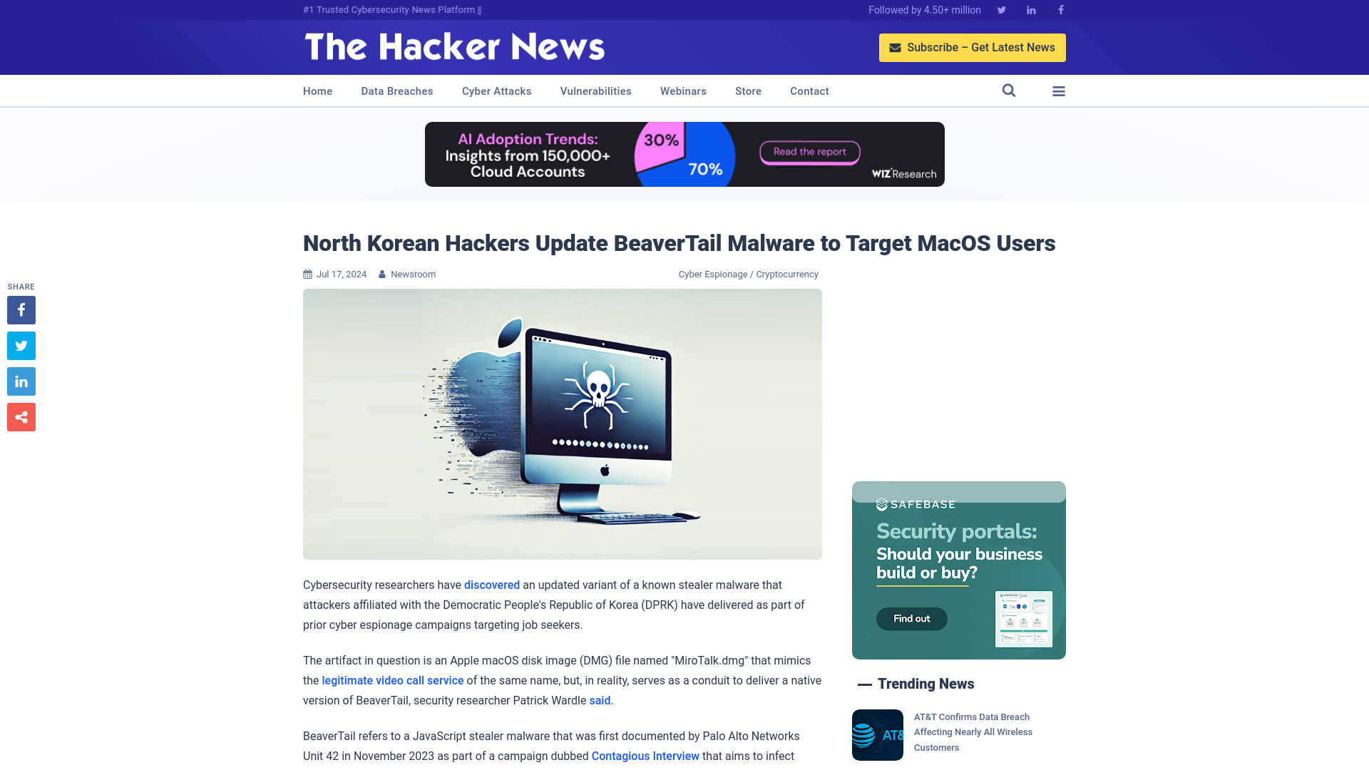 North Korean Hackers Update BeaverTail Malware to Target MacOS Users