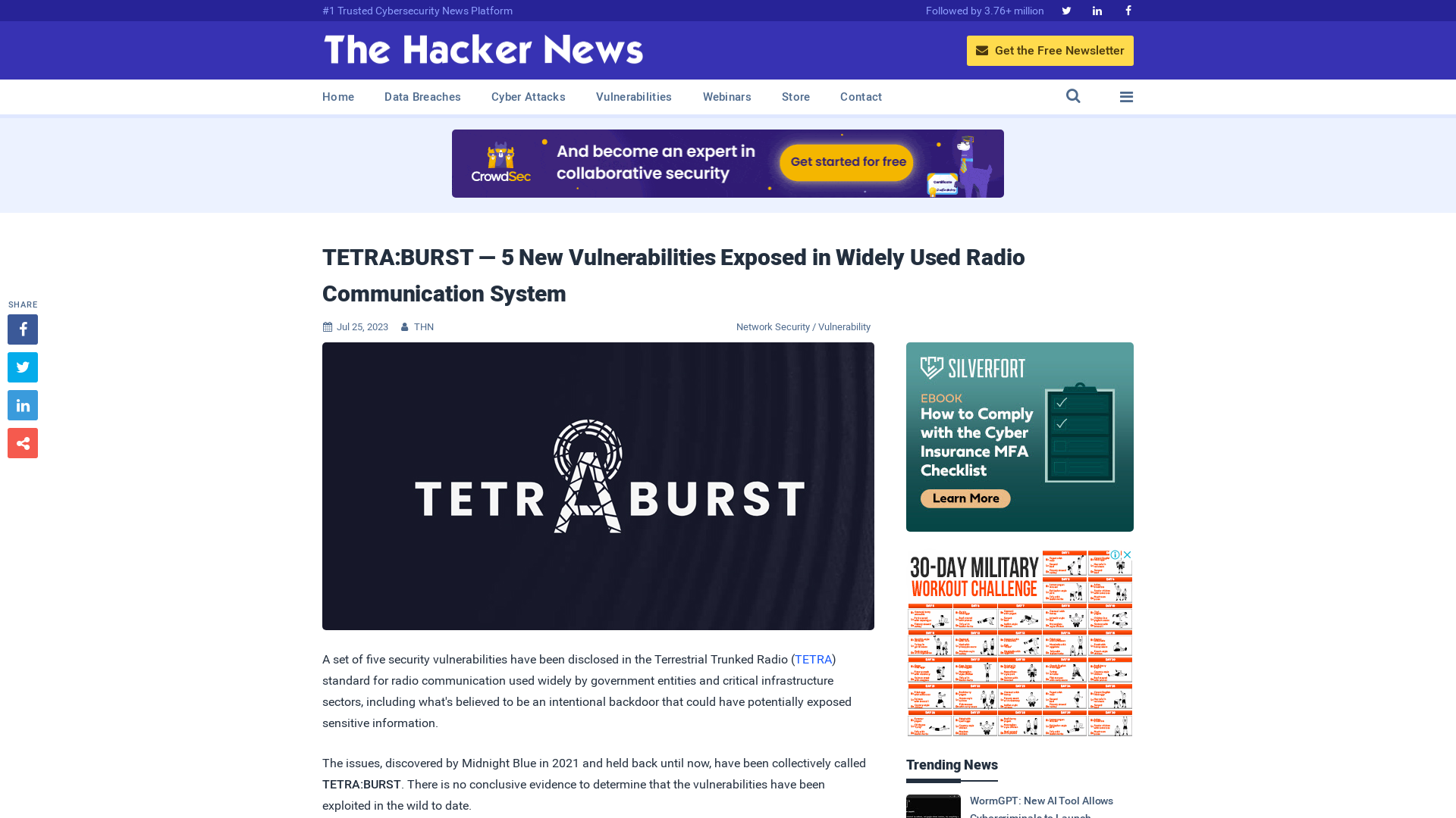 TETRA:BURST — 5 New Vulnerabilities Exposed in Widely Used Radio Communication System