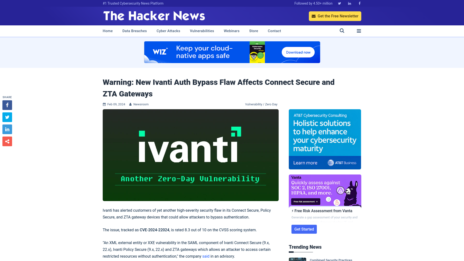 Warning: New Ivanti Auth Bypass Flaw Affects Connect Secure and ZTA Gateways