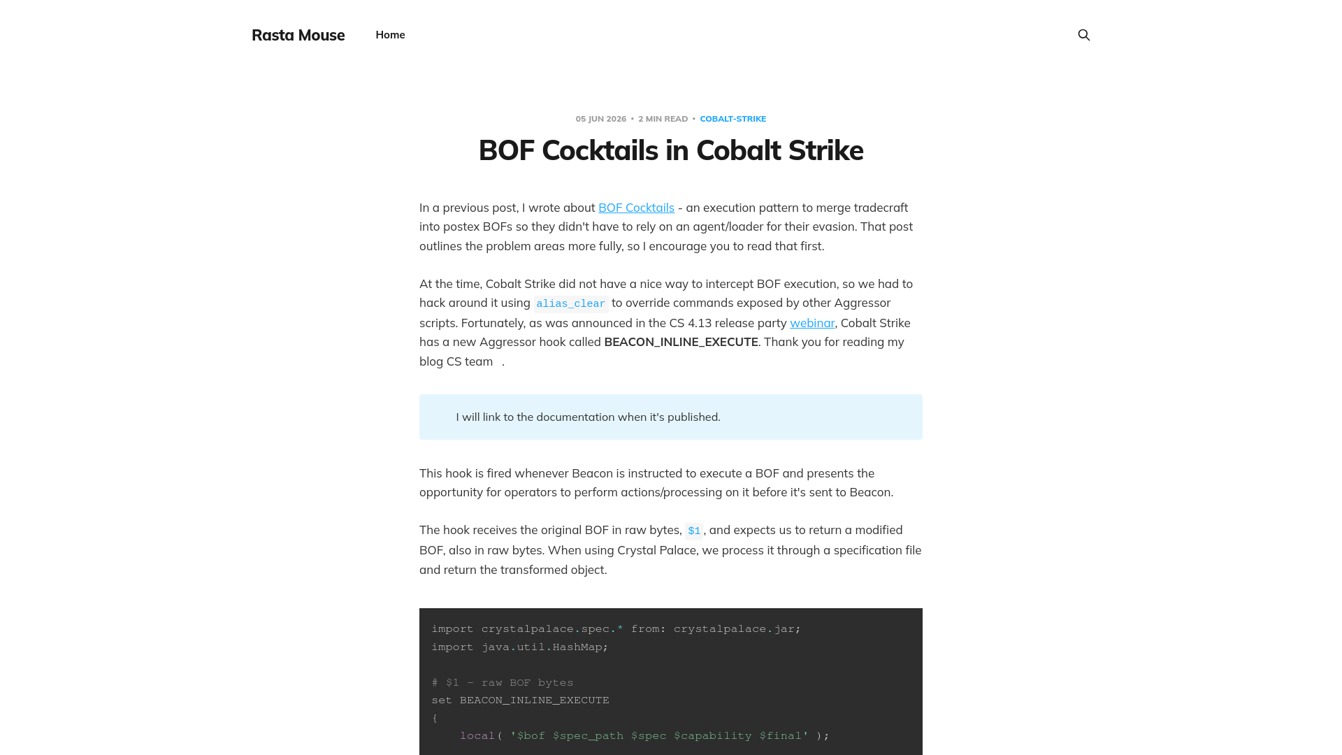 BOF Cocktails in Cobalt Strike