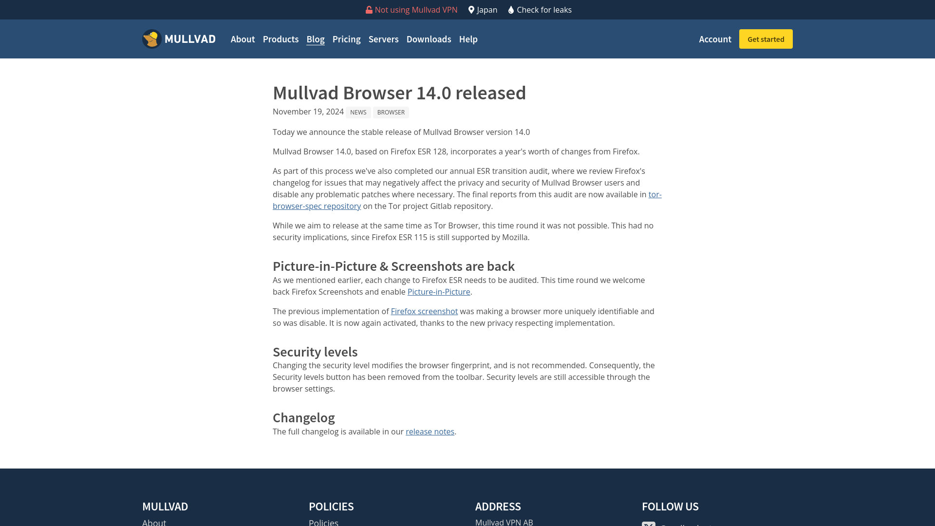 Mullvad Browser 14.0 released | Mullvad VPN