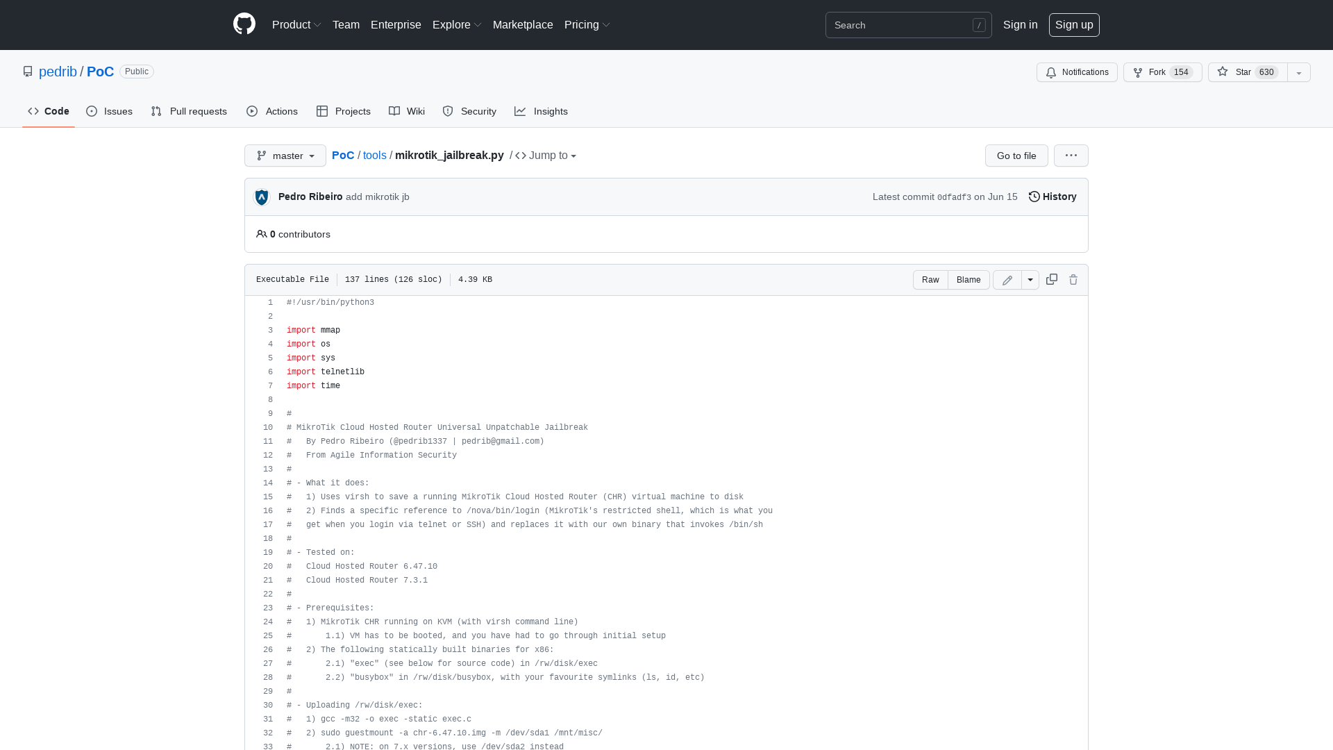 PoC/mikrotik_jailbreak.py at master · pedrib/PoC · GitHub