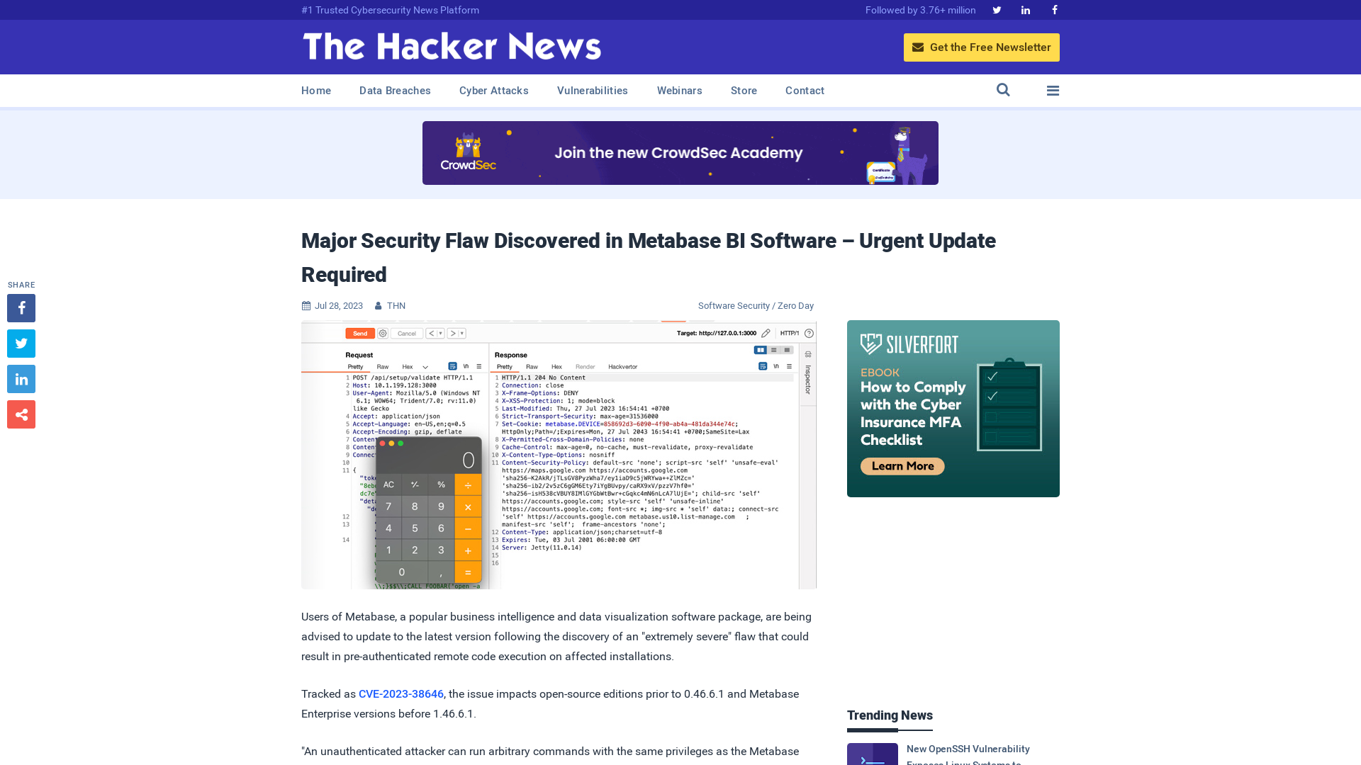 Major Security Flaw Discovered in Metabase BI Software – Urgent Update Required