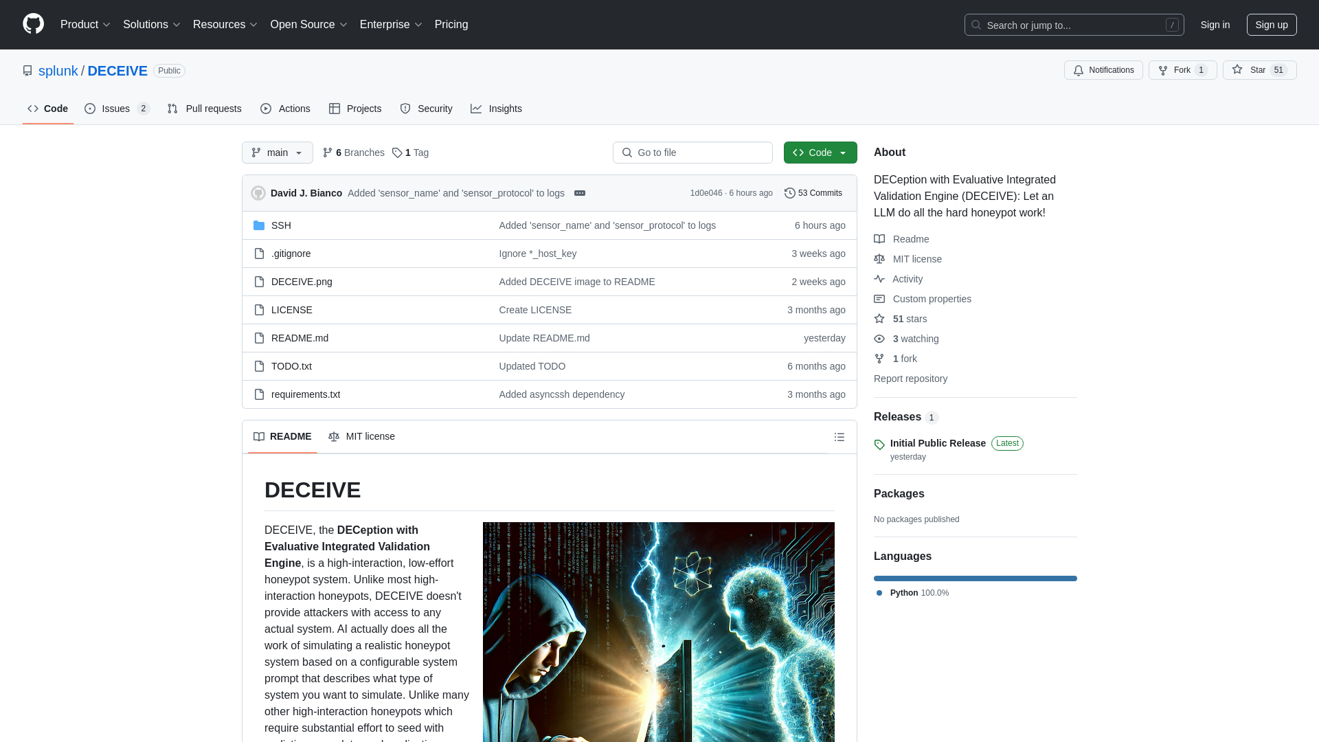 GitHub - splunk/DECEIVE: DECeption with Evaluative Integrated Validation Engine (DECEIVE): Let an LLM do all the hard honeypot work!