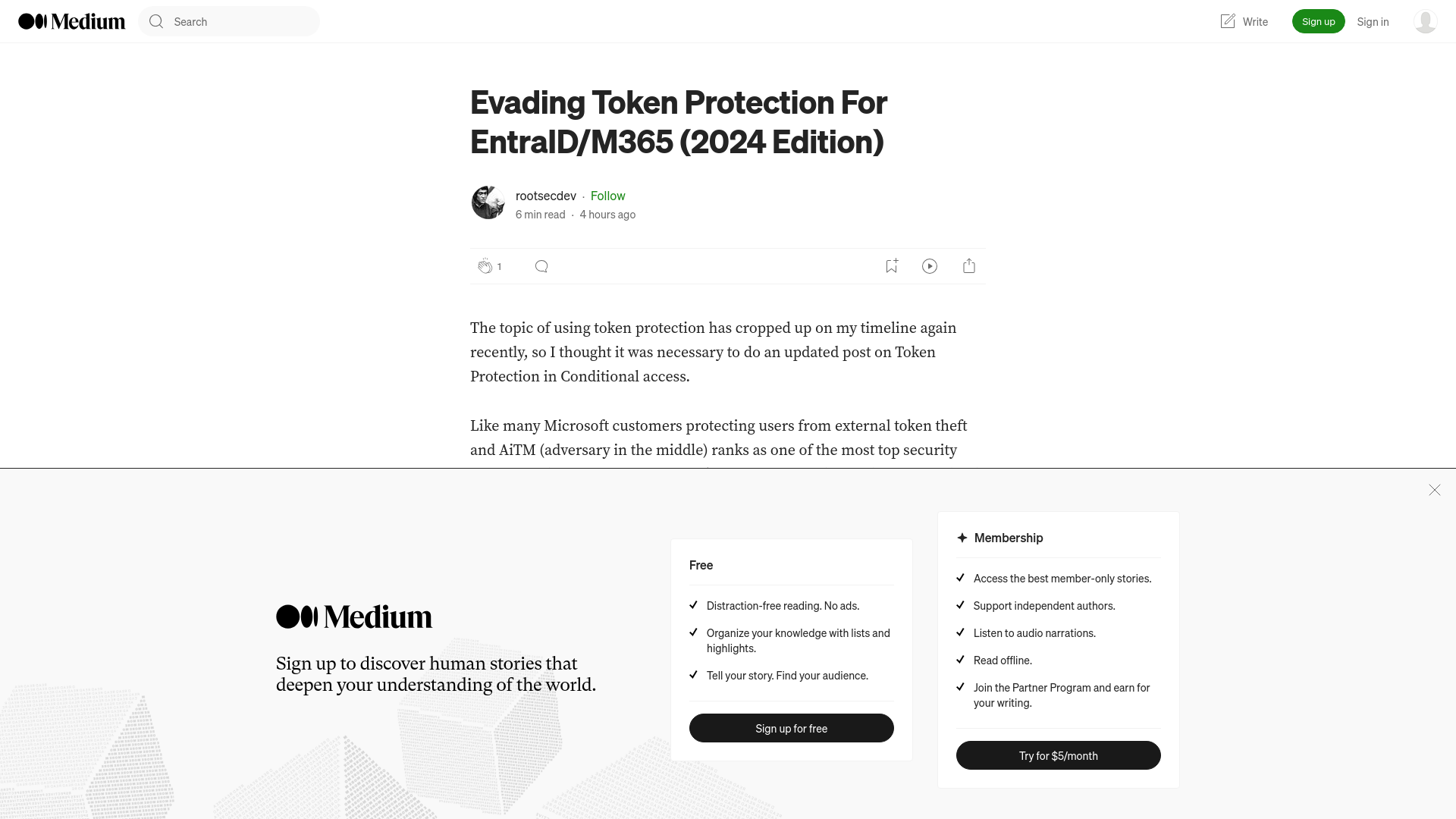 Evading Token Protection For EntraID/M365 (2024 Edition) | by rootsecdev | May, 2024 | Medium