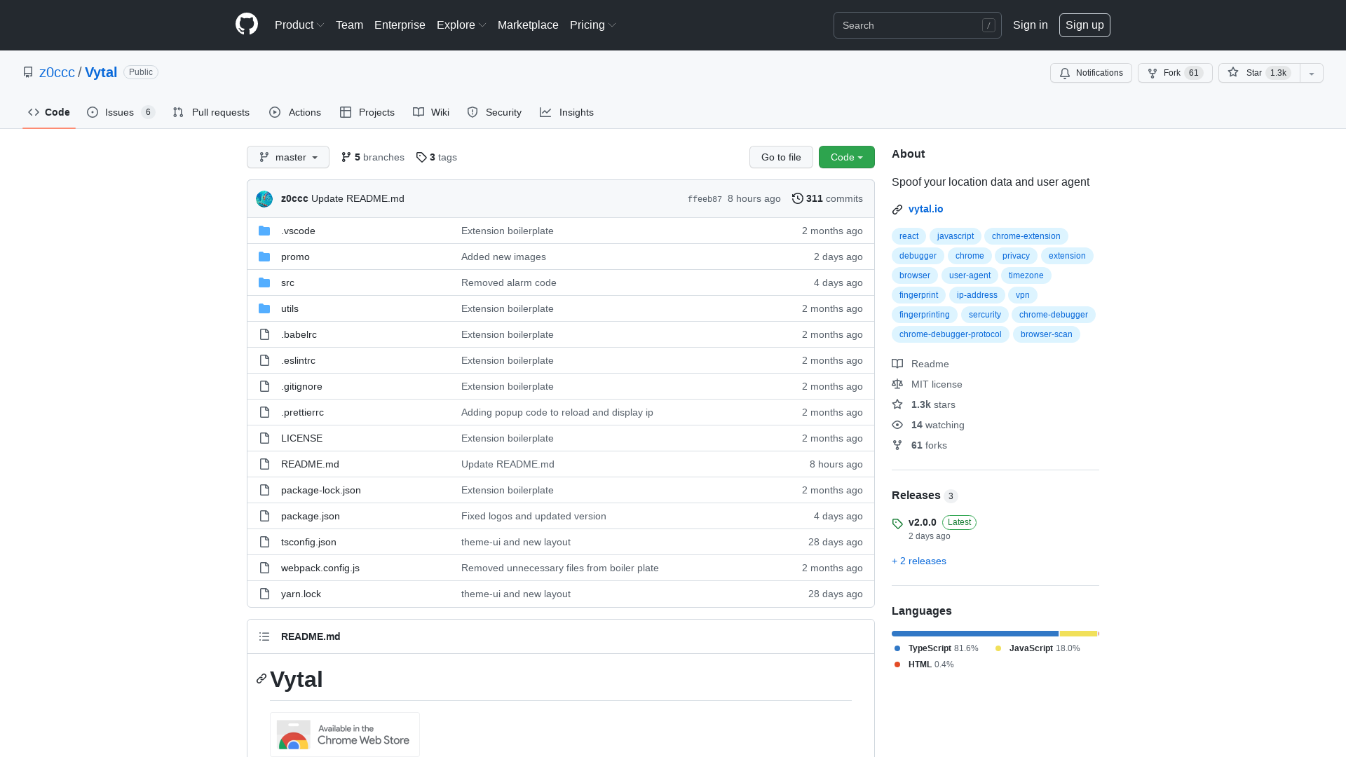 GitHub - z0ccc/Vytal: Spoof your location data and user agent