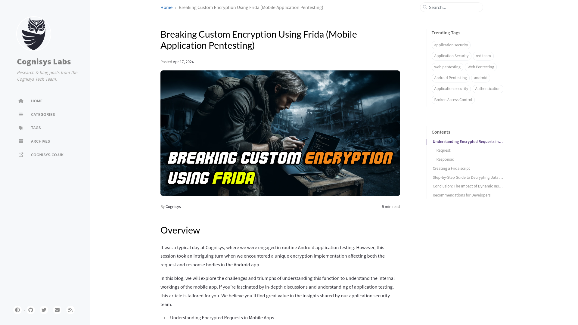 Breaking Custom Encryption Using Frida (Mobile Application Pentesting) | Cognisys Labs