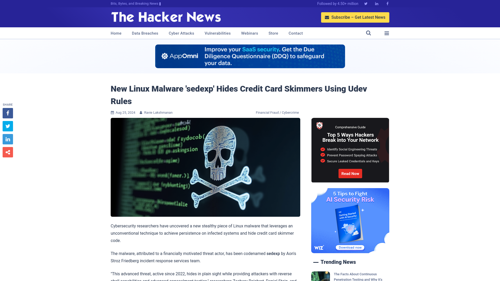 New Linux Malware 'sedexp' Hides Credit Card Skimmers Using Udev Rules