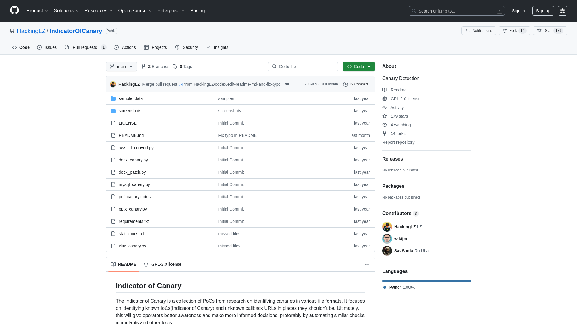 GitHub - HackingLZ/IndicatorOfCanary: Canary Detection