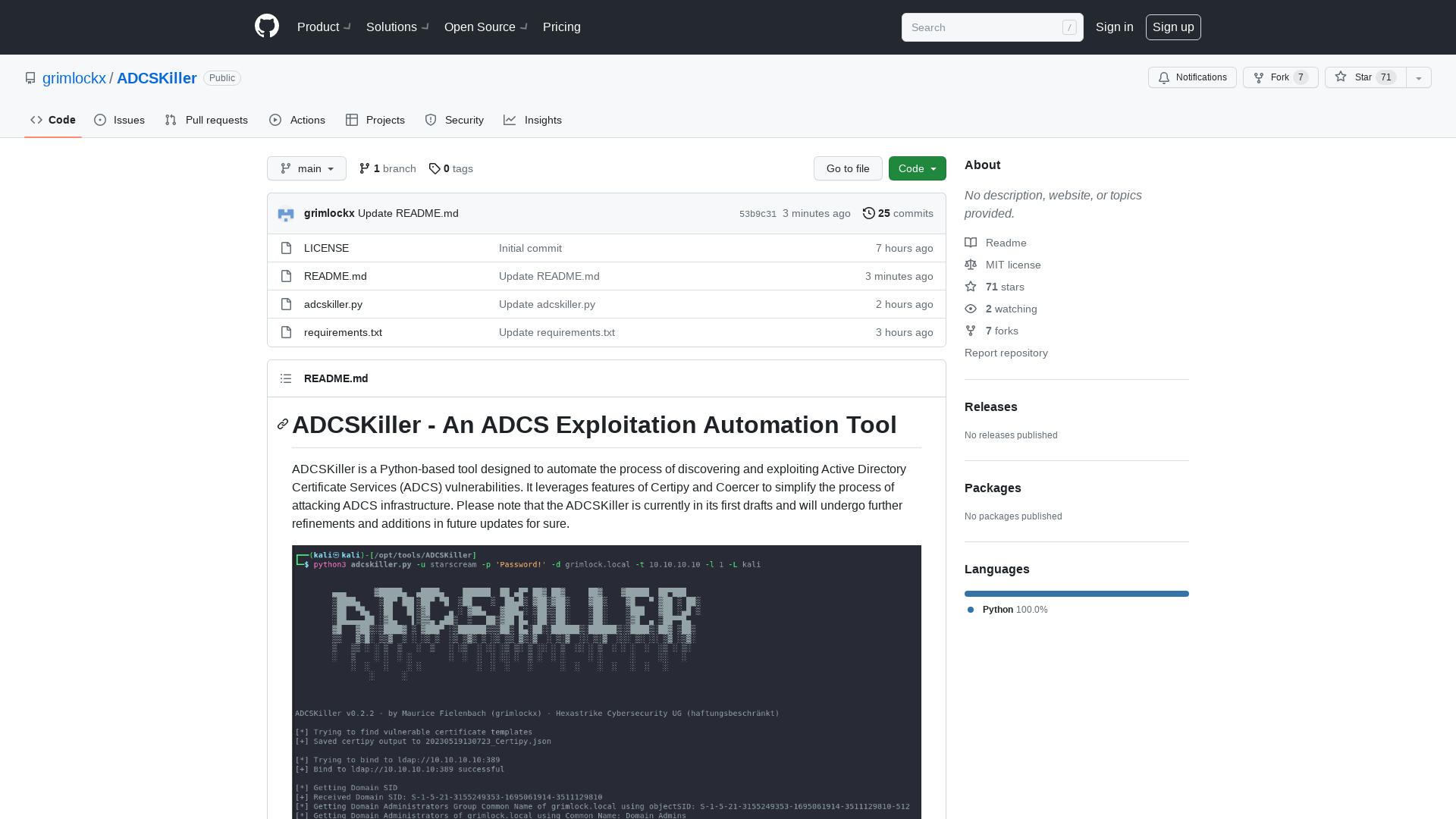 GitHub - grimlockx/ADCSKiller