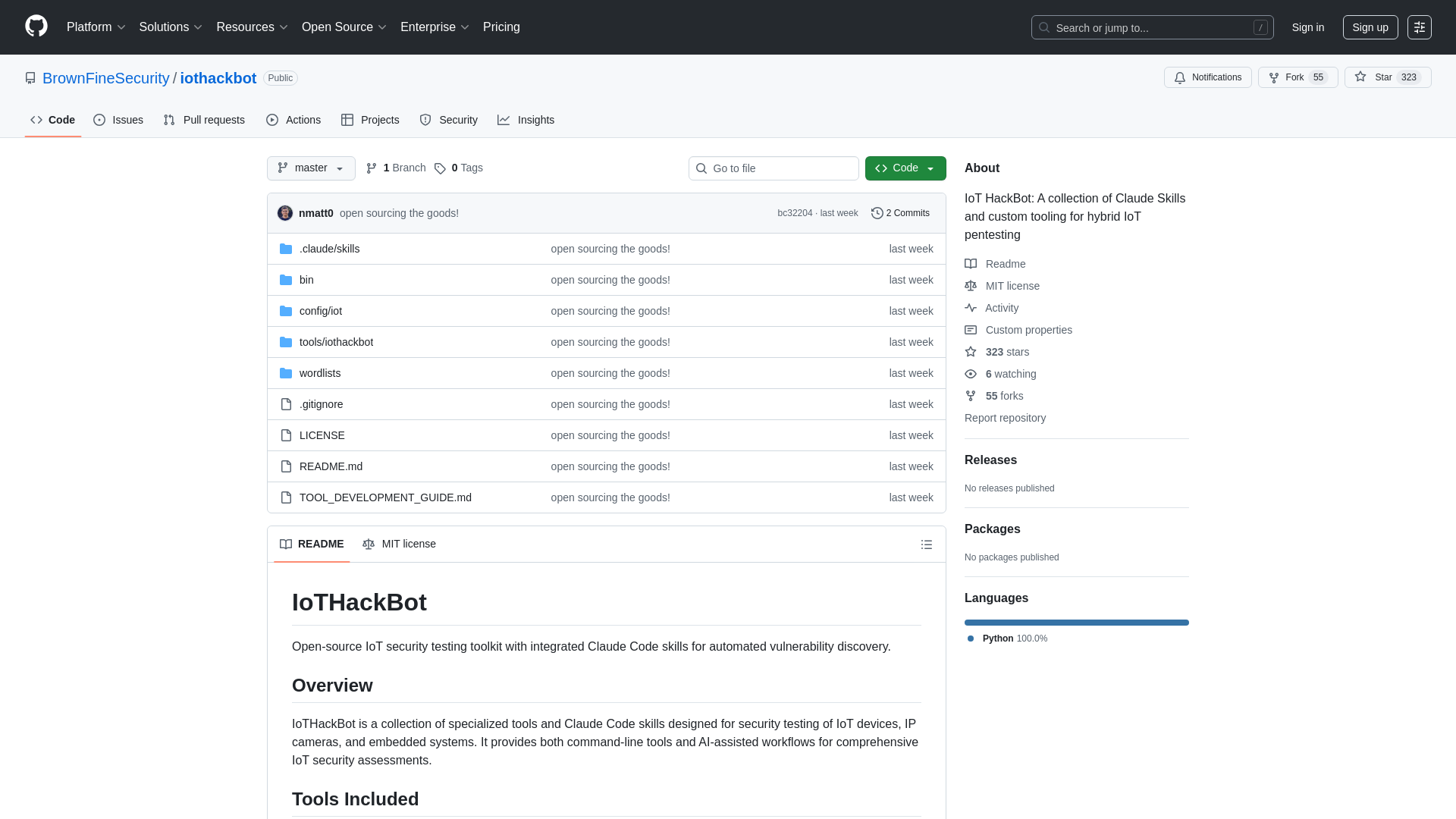 GitHub - BrownFineSecurity/iothackbot: IoT HackBot: A collection of Claude Skills and custom tooling for hybrid IoT pentesting
