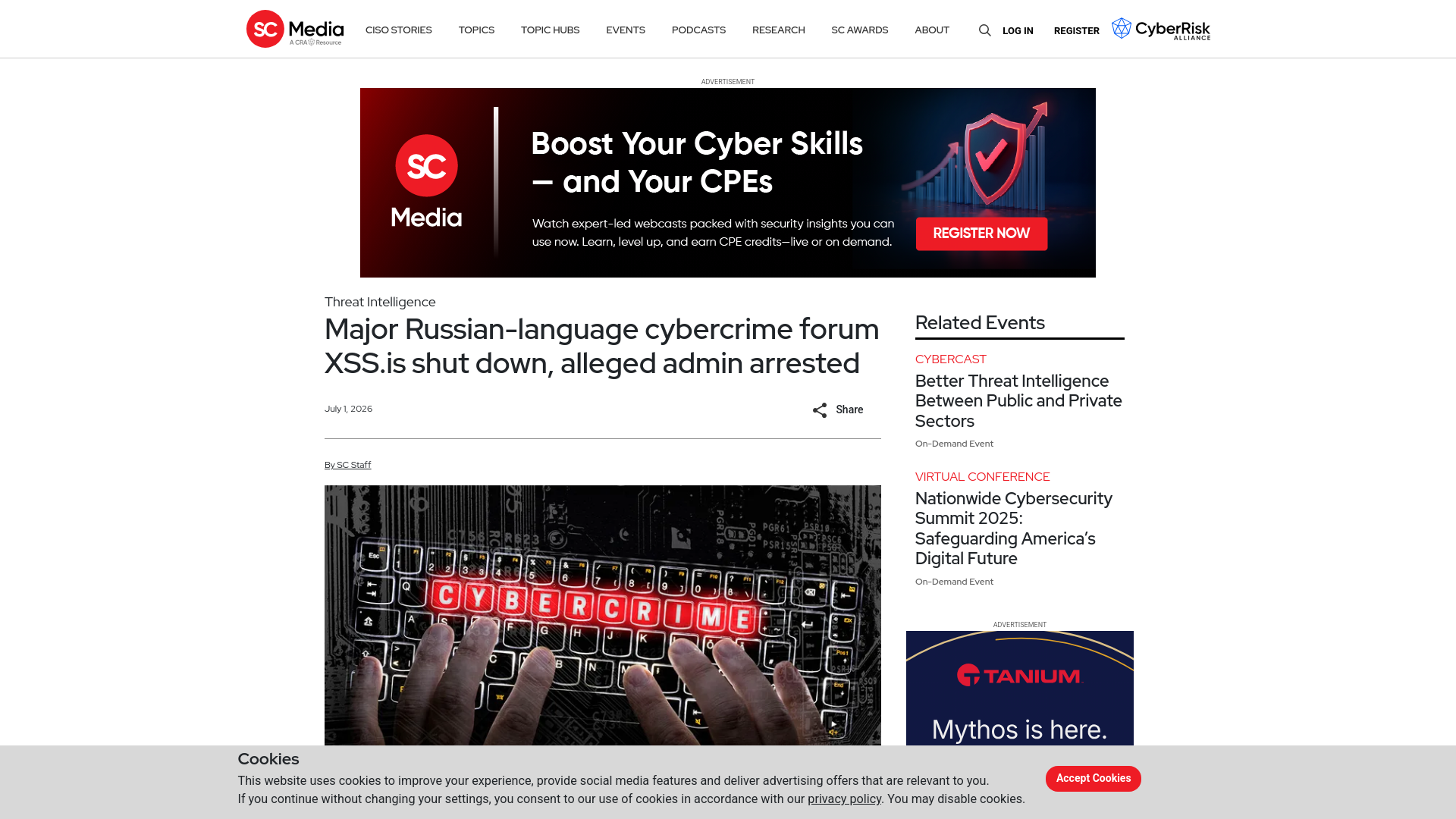 Major Russian-language cybercrime forum XSS.is shut down, alleged admin arrested | brief | SC Media
