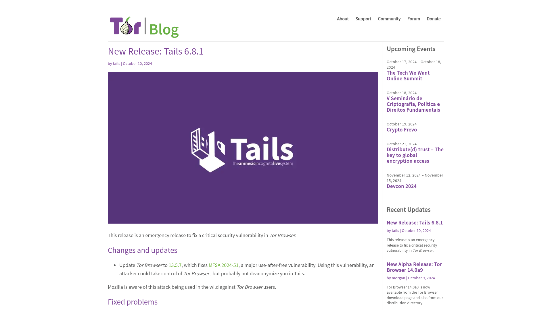 New Release: Tails 6.8.1 | The Tor Project