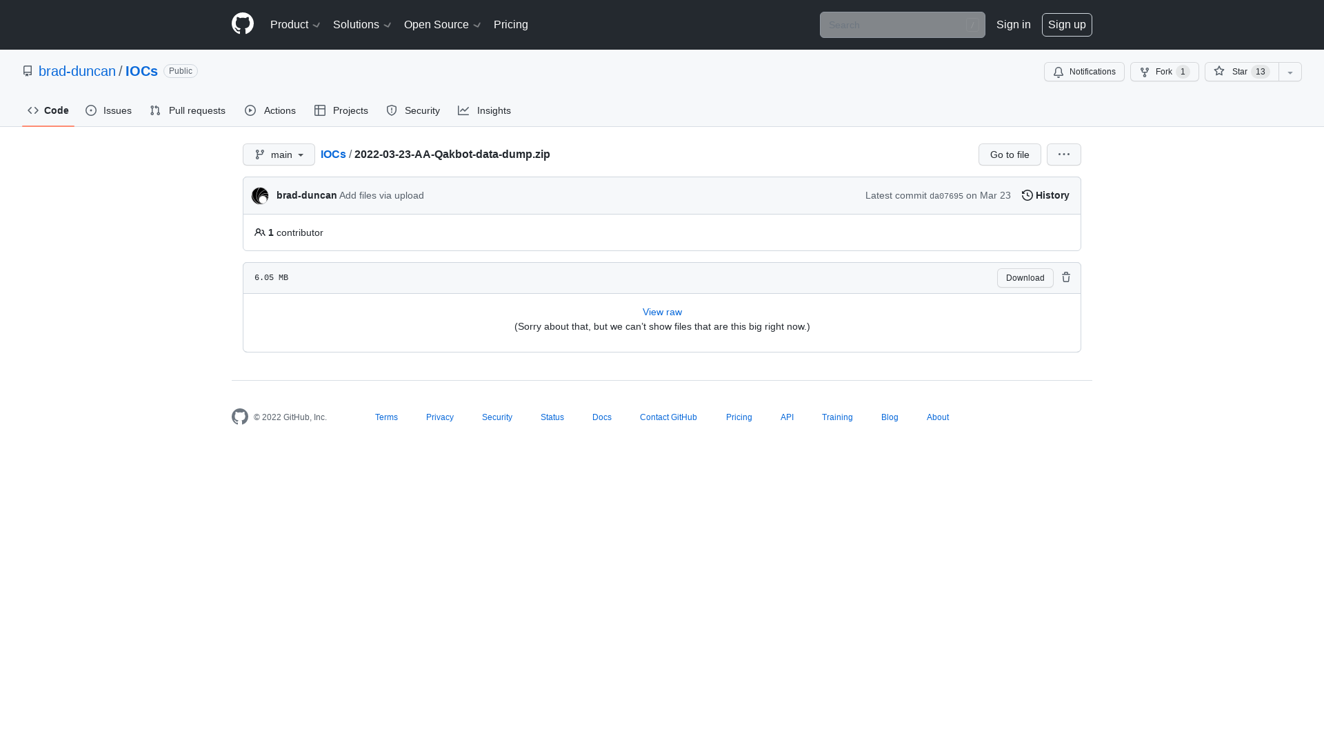 IOCs/2022-03-23-AA-Qakbot-data-dump.zip at main · brad-duncan/IOCs · GitHub
