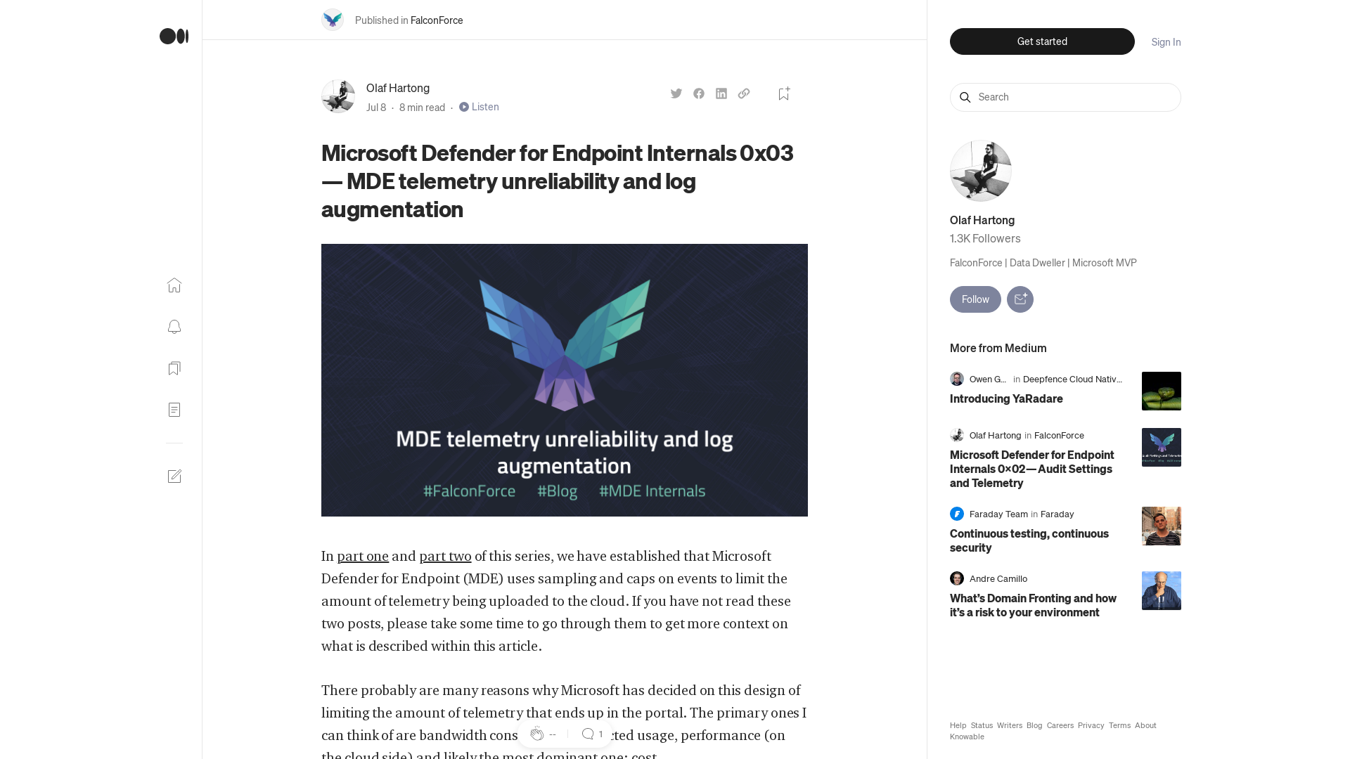 Microsoft Defender for Endpoint Internals 0x03 — MDE telemetry unreliability and log augmentation | by Olaf Hartong | FalconForce | Jul, 2022 | Medium