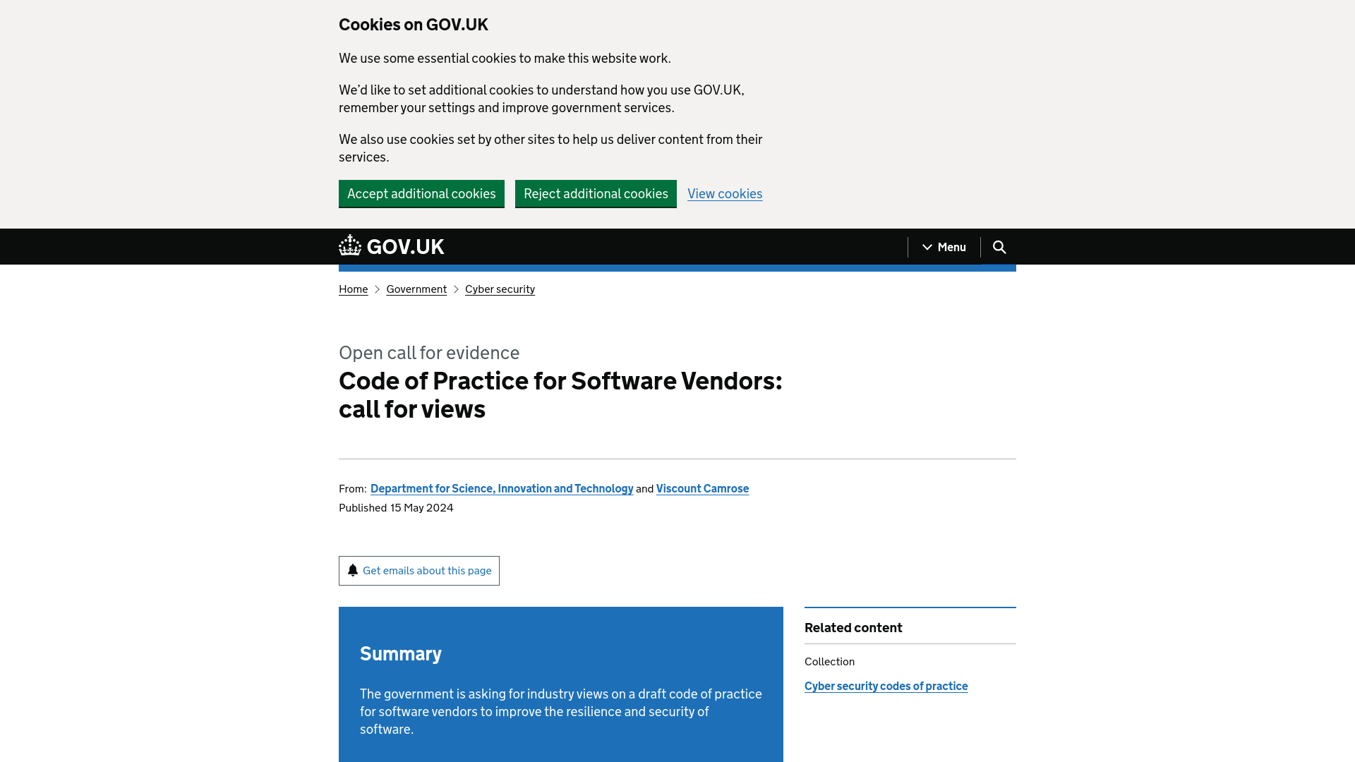 Code of Practice for Software Vendors: call for views - GOV.UK