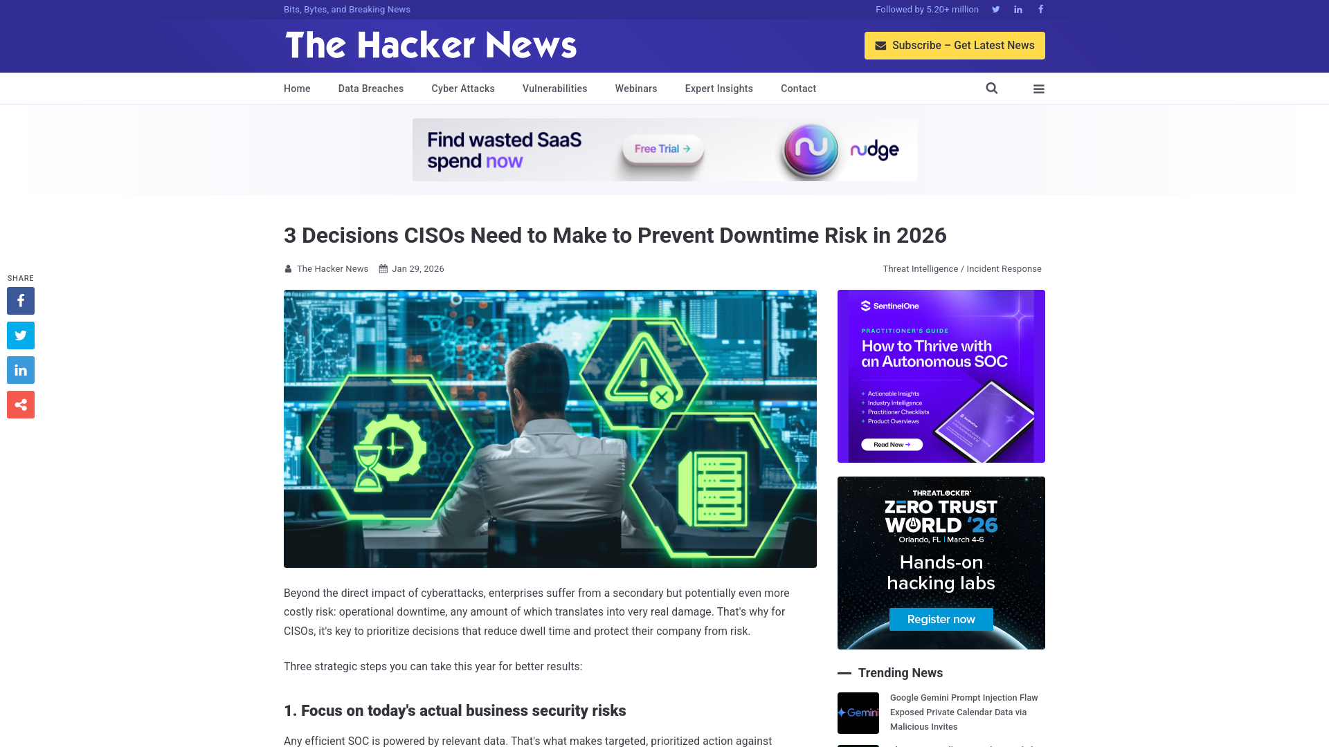 3 Decisions CISOs Need to Make to Prevent Downtime Risk in 2026