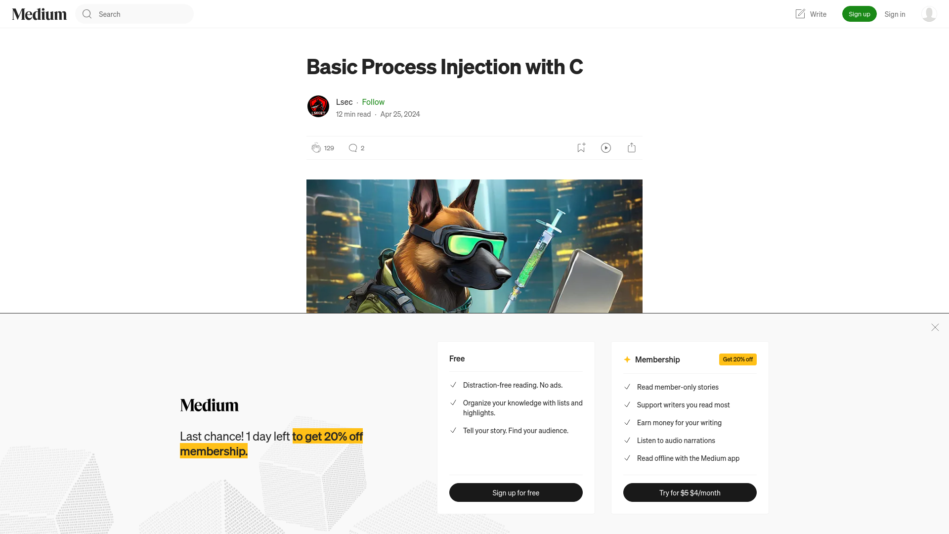 Basic Process Injection with C. Introduction | by Lsec | Medium