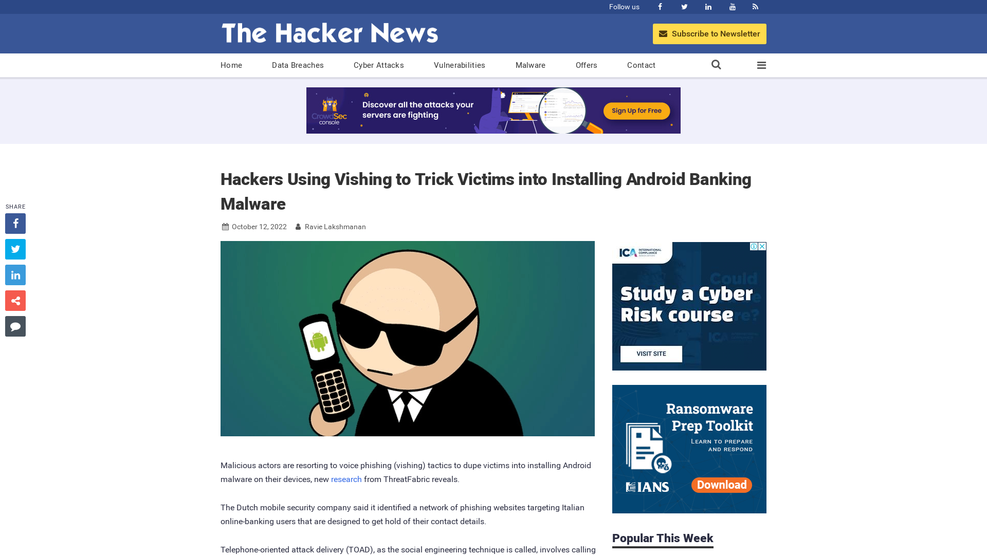 Hackers Using Vishing to Trick Victims into Installing Android Banking Malware