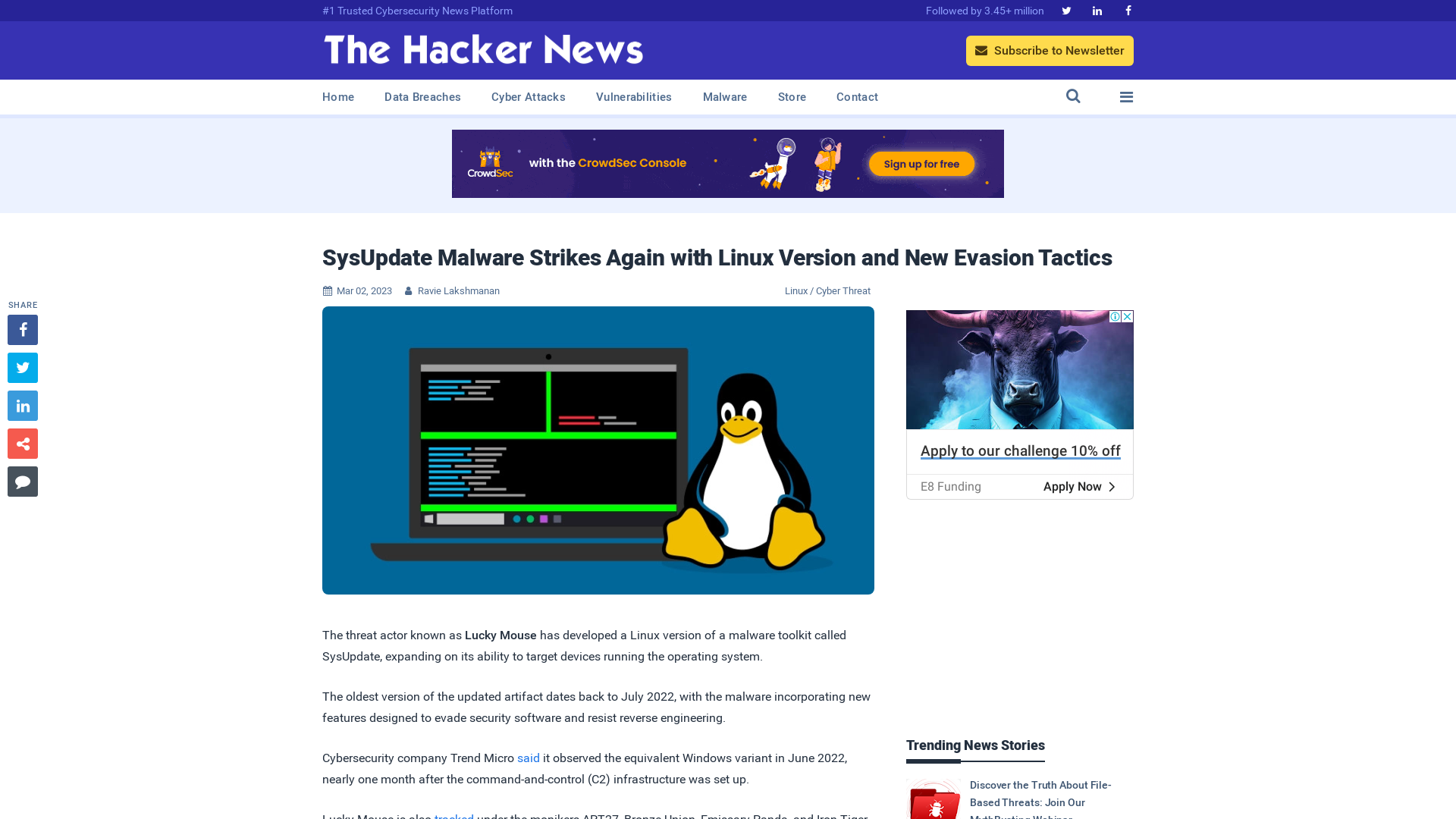 SysUpdate Malware Strikes Again with Linux Version and New Evasion Tactics