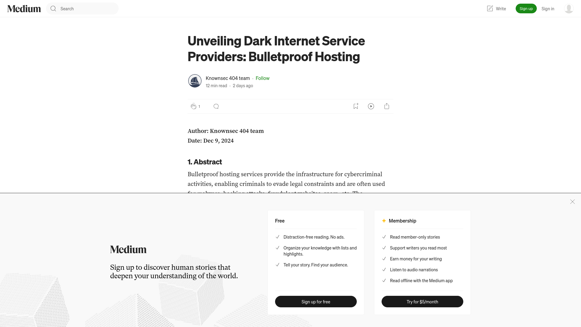 Unveiling Dark Internet Service Providers: Bulletproof Hosting | by Knownsec 404 team | Dec, 2024 | Medium