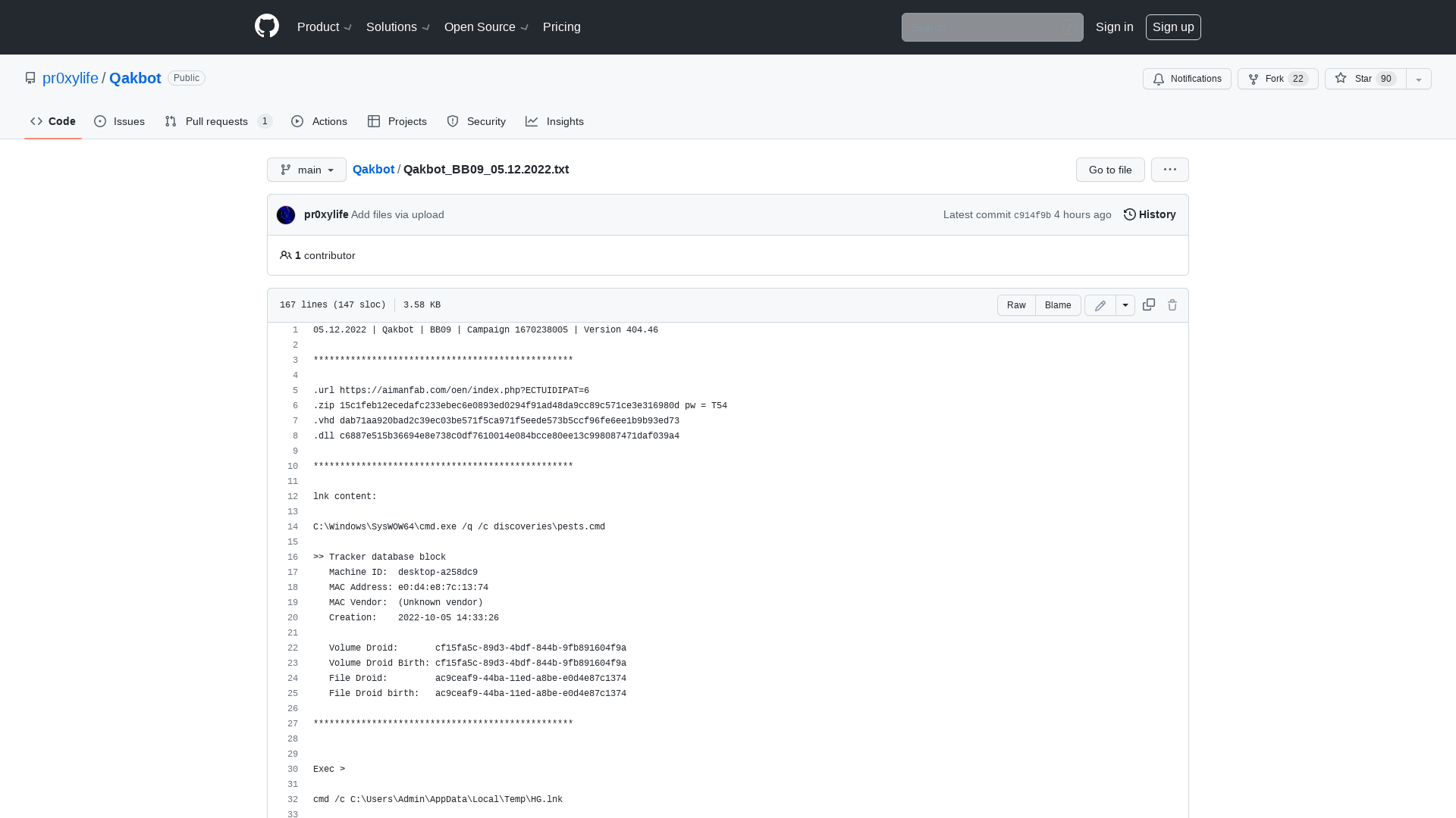 Qakbot/Qakbot_BB09_05.12.2022.txt at main · pr0xylife/Qakbot · GitHub