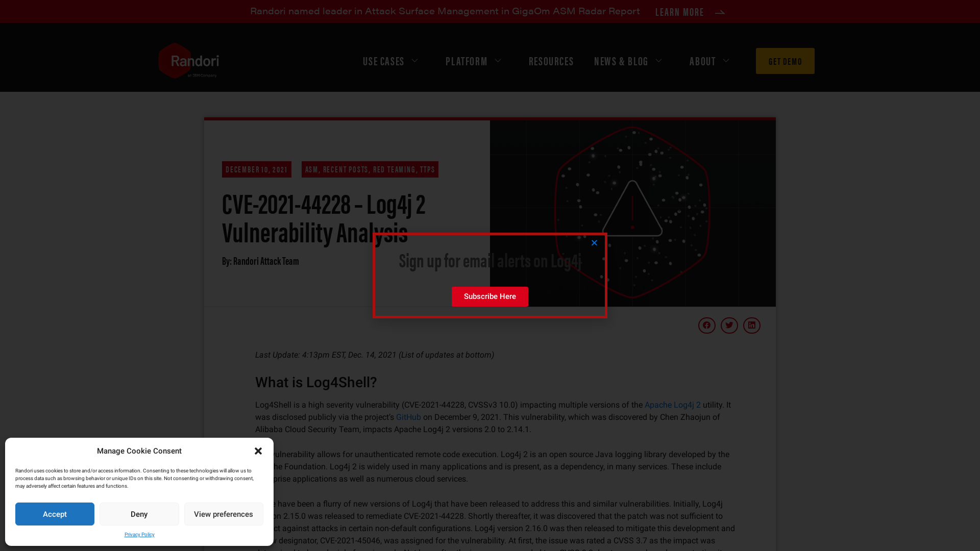 CVE-2021-44228 - Log4j 2 Vulnerability Analysis - Randori Attack Team
