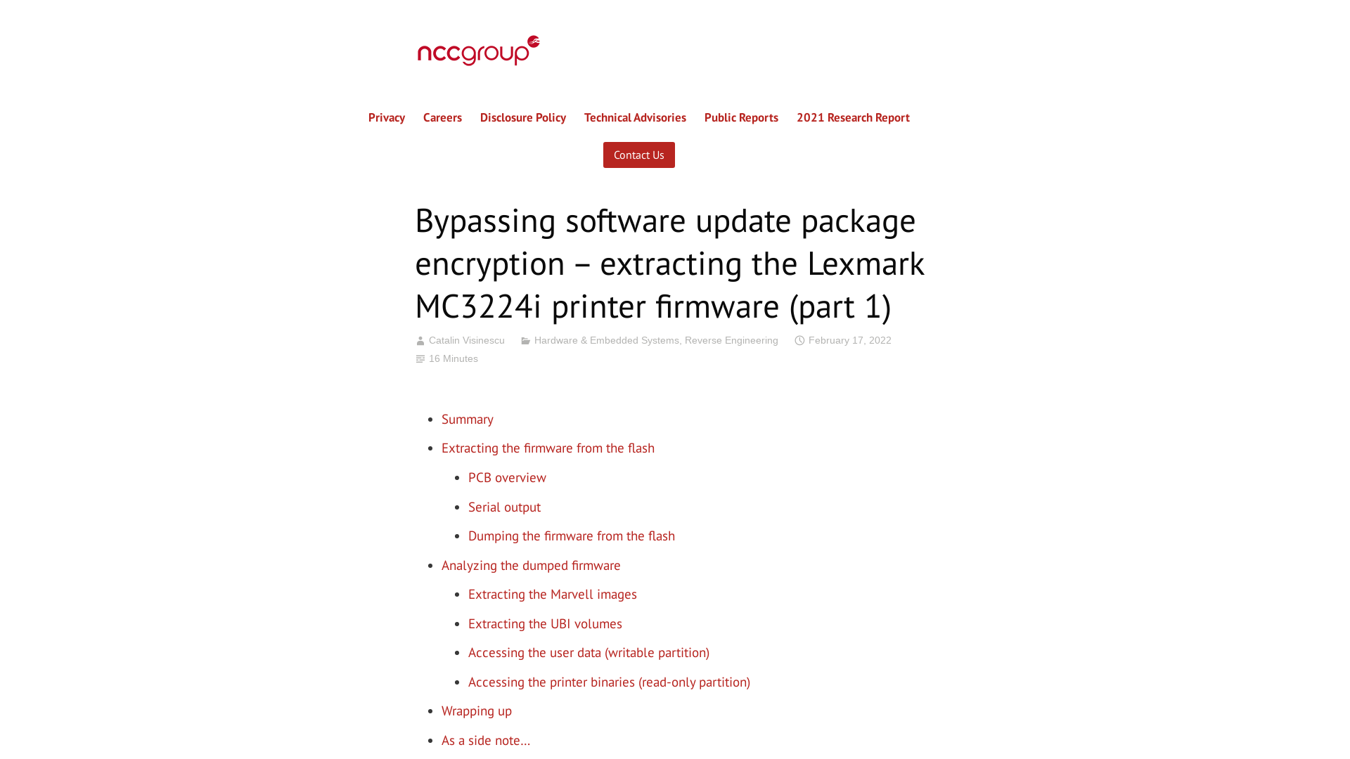 Bypassing software update package encryption – extracting the Lexmark MC3224i printer firmware (part 1) – NCC Group Research
