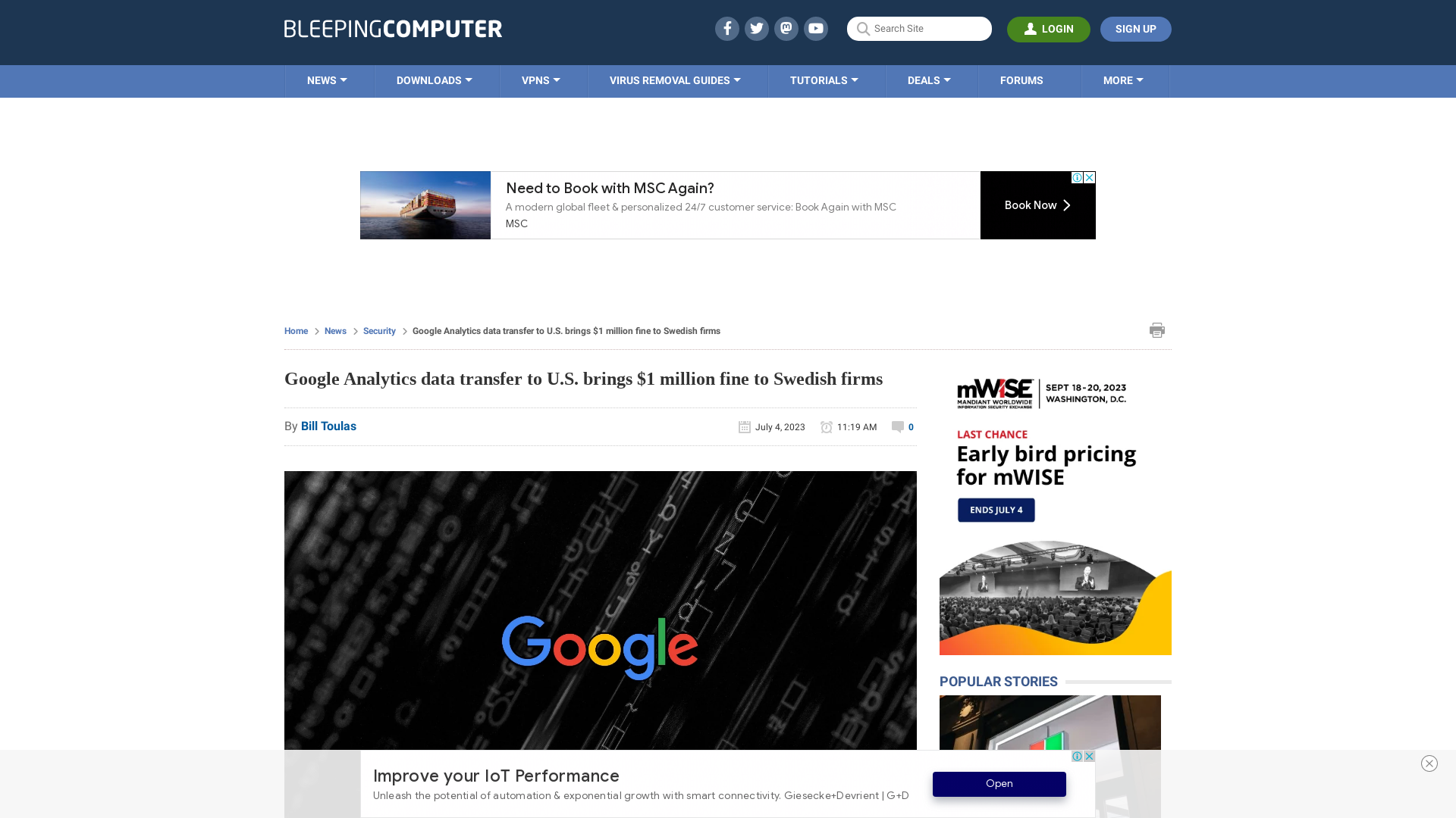 Google Analytics data transfer to U.S. brings $1 million fine to Swedish firms