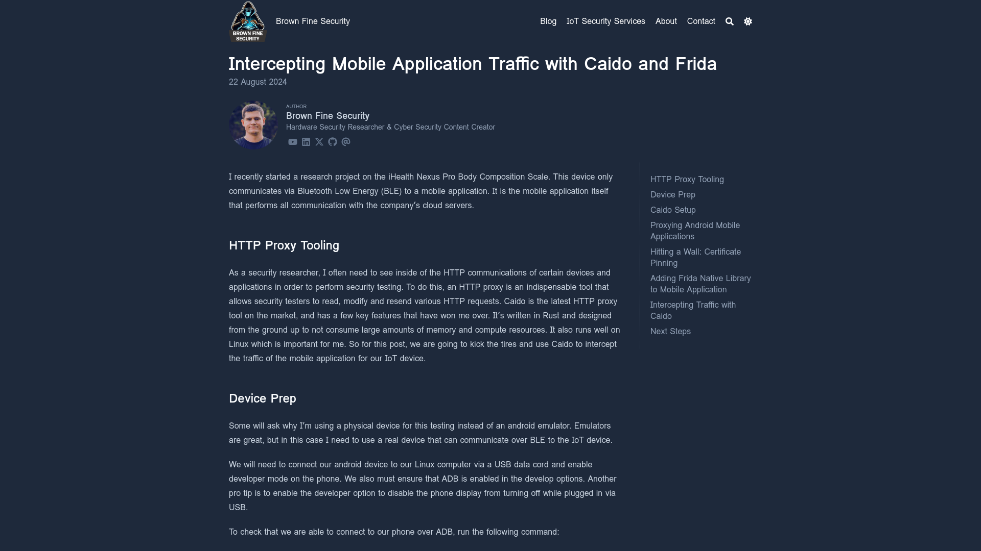 Intercepting Mobile Application Traffic with Caido and Frida · Brown Fine Security