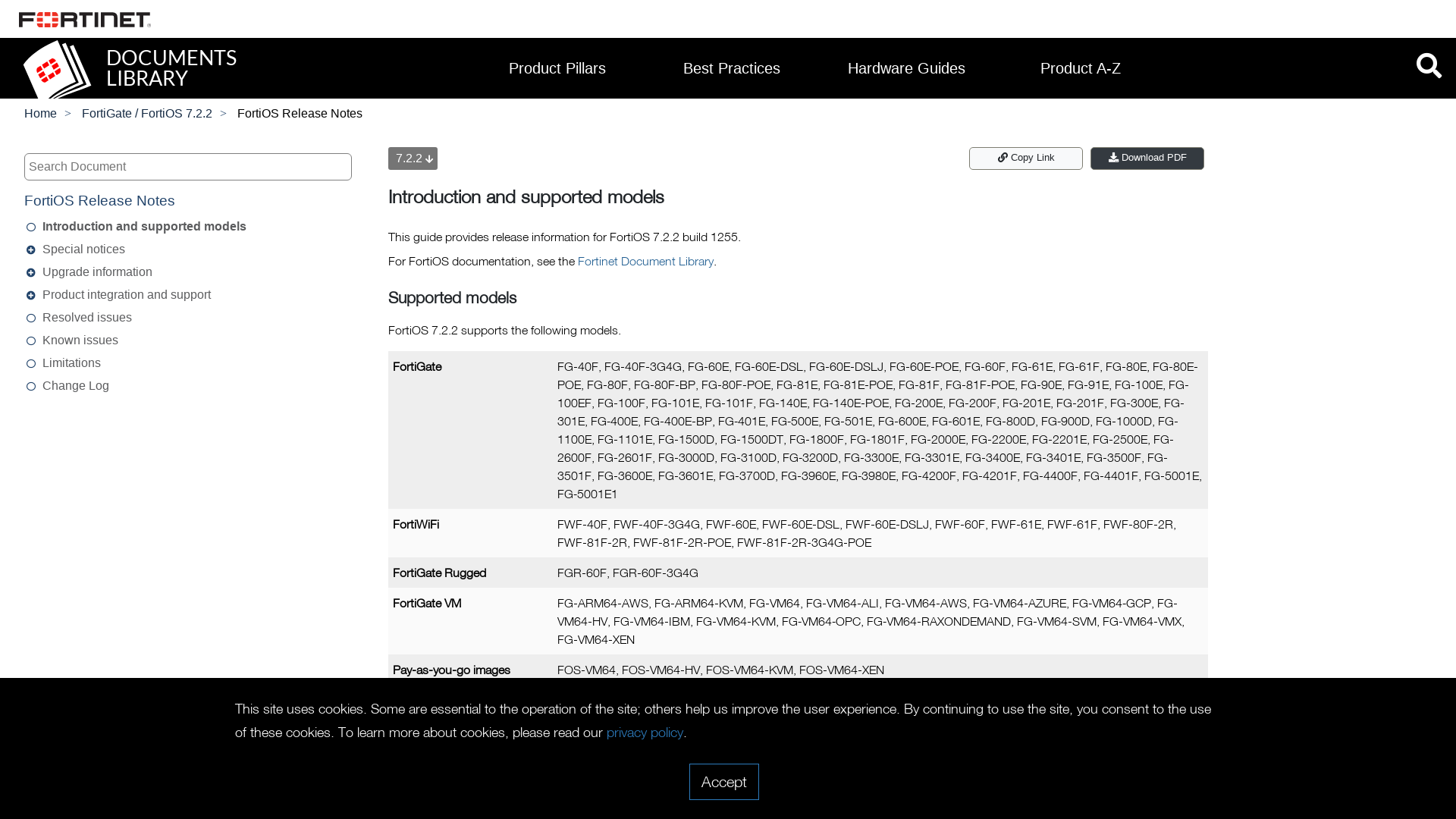 FortiOS Release Notes | FortiGate / FortiOS 7.2.2 | Fortinet Documentation Library