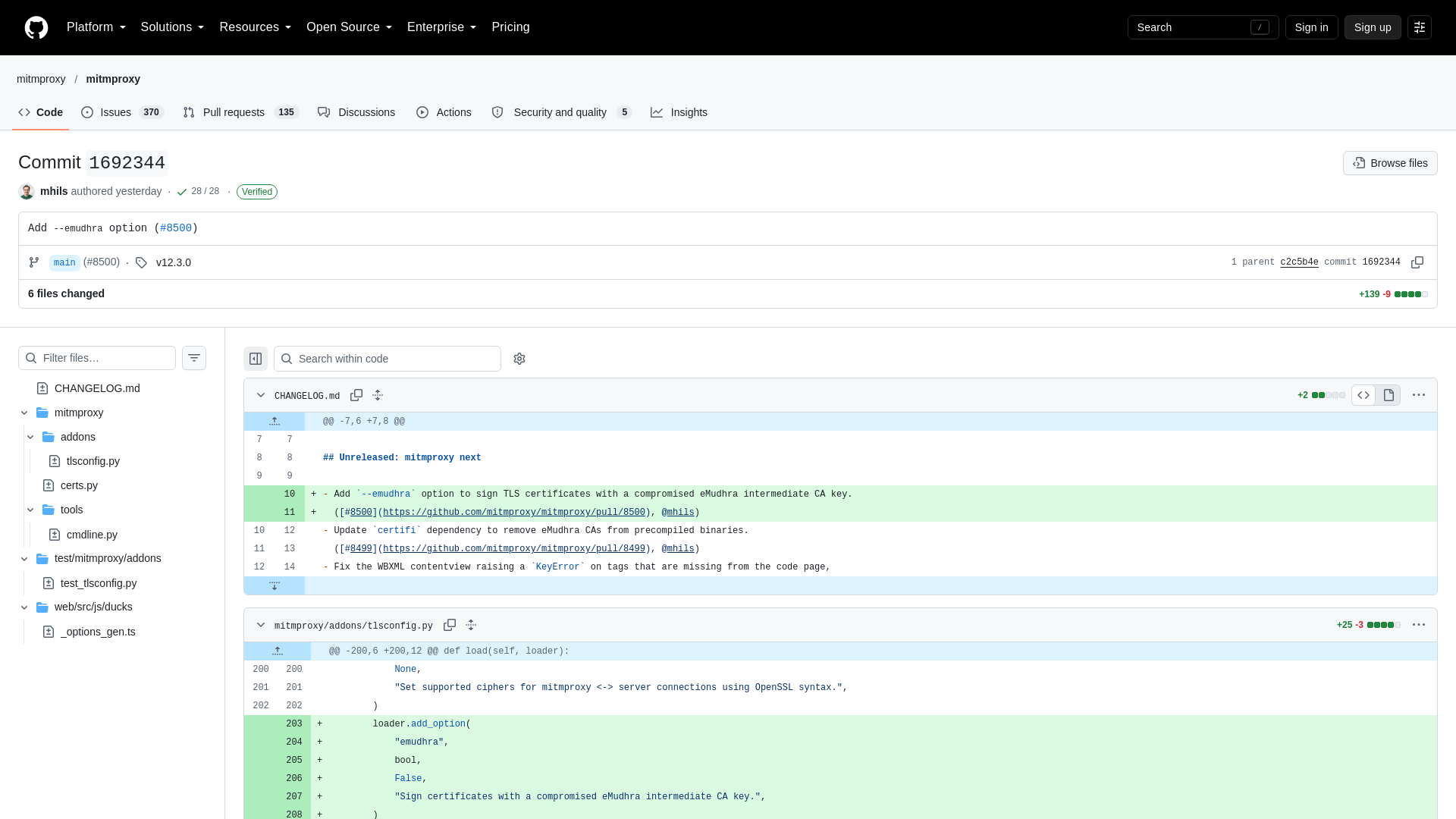 Add `--emudhra` option (#8500) · mitmproxy/mitmproxy@1692344 · GitHub