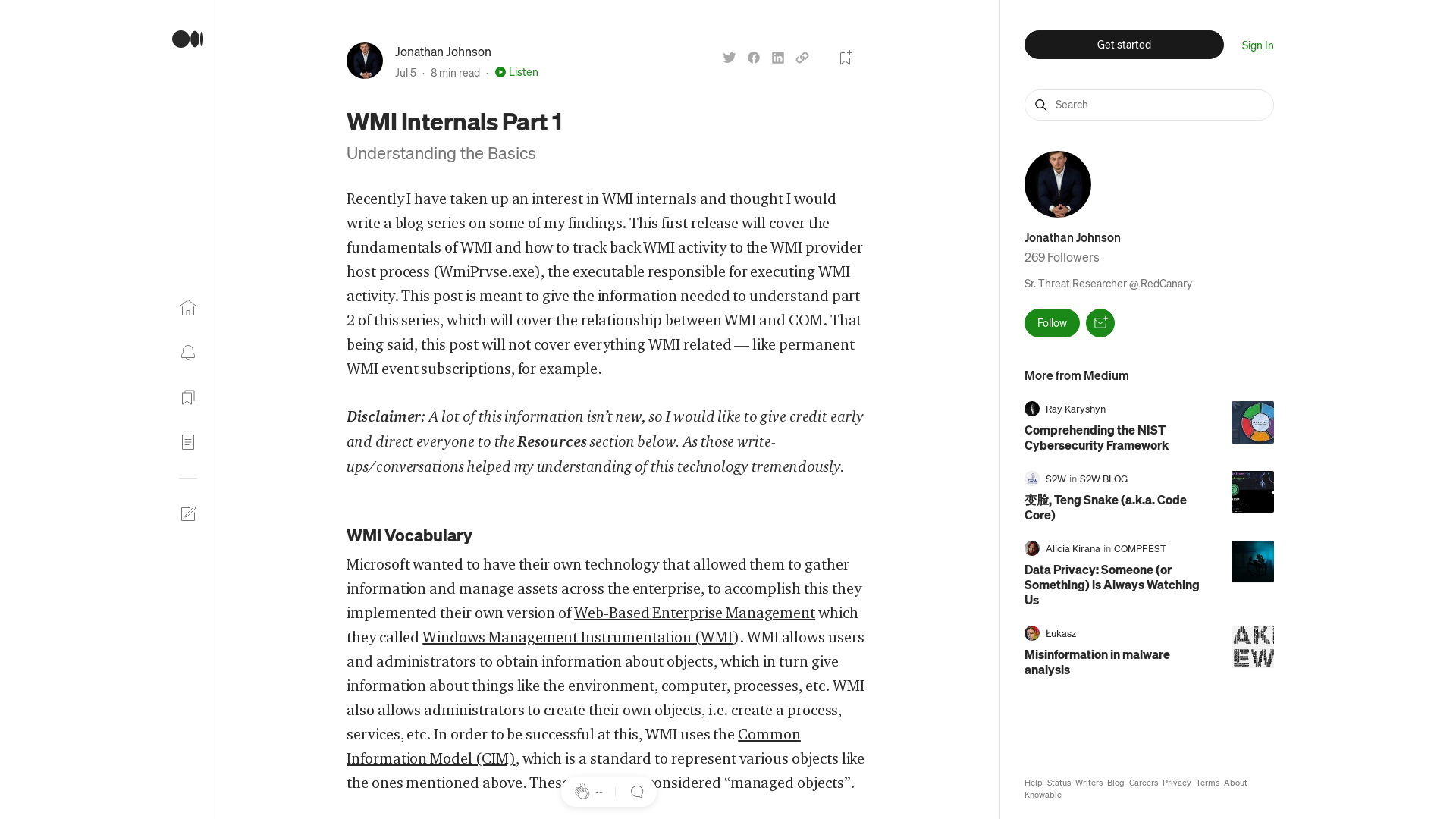 WMI Internals Part 1. Understanding the Basics | by Jonathan Johnson | Jul, 2022 | Medium