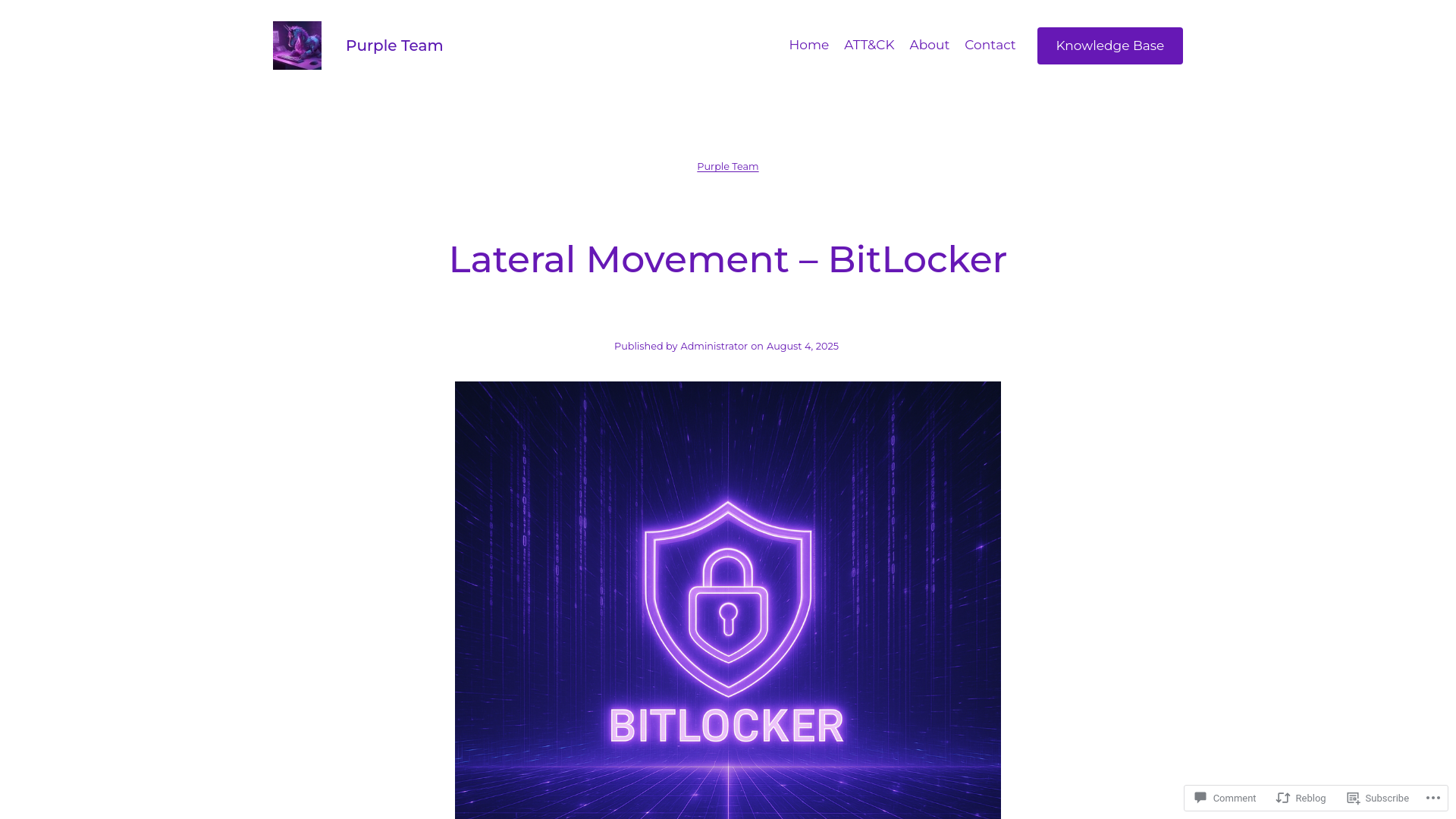 Lateral Movement – BitLocker – Purple Team