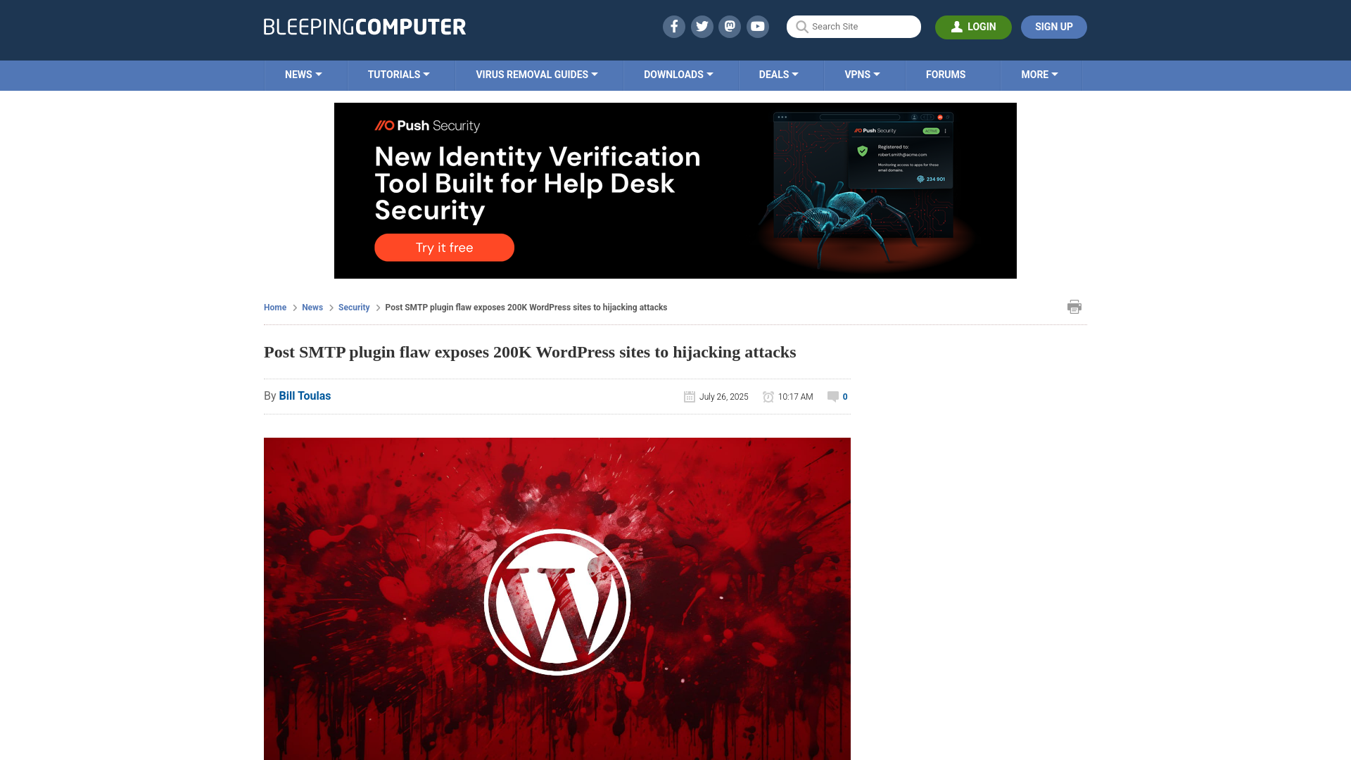 Post SMTP plugin flaw exposes 200K WordPress sites to hijacking attacks