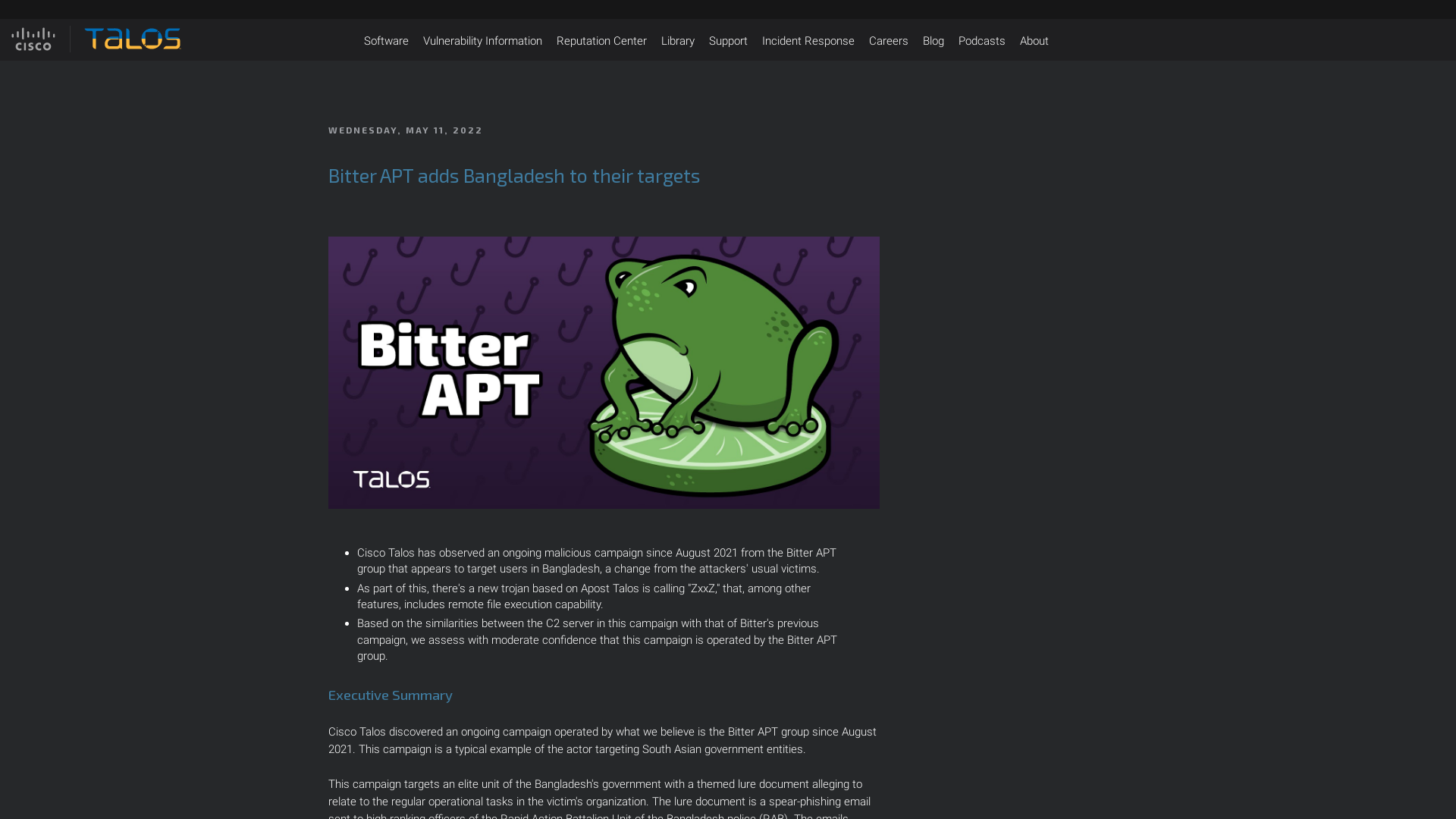 Cisco Talos Intelligence Group - Comprehensive Threat Intelligence: Bitter APT adds Bangladesh to their targets