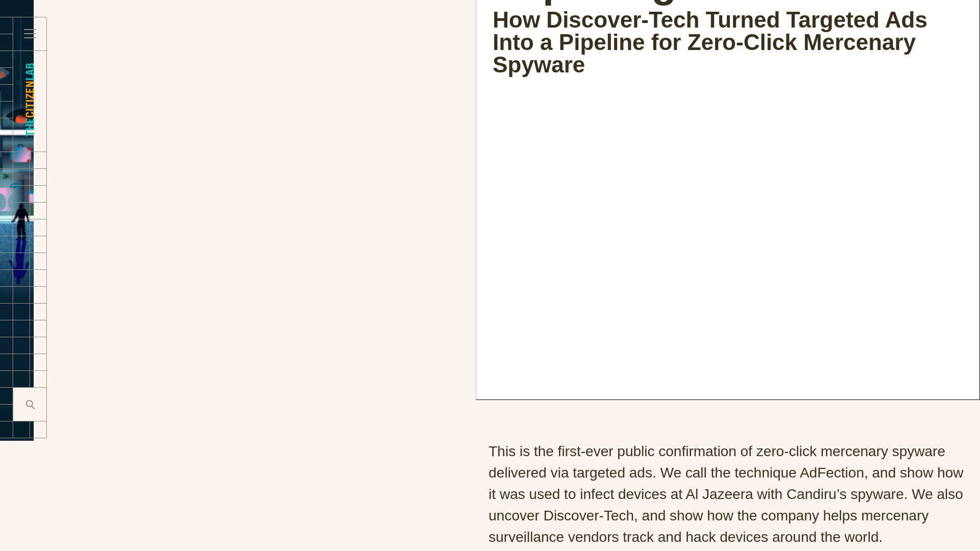 Exposing AdFection: How Discover-Tech Turned Targeted Ads Into a Pipeline for Zero-Click Mercenary Spyware - The Citizen Lab