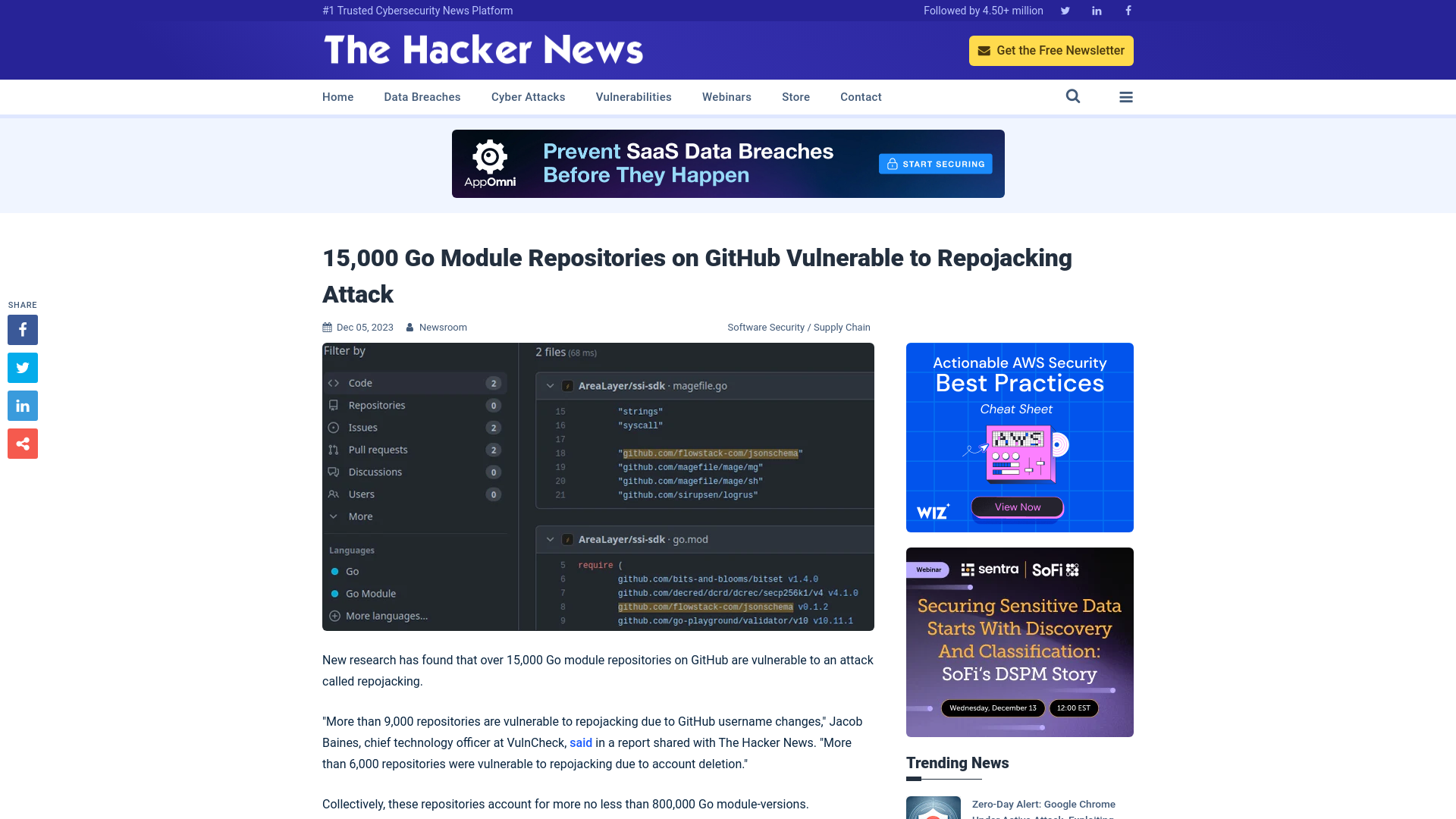 15,000 Go Module Repositories on GitHub Vulnerable to Repojacking Attack