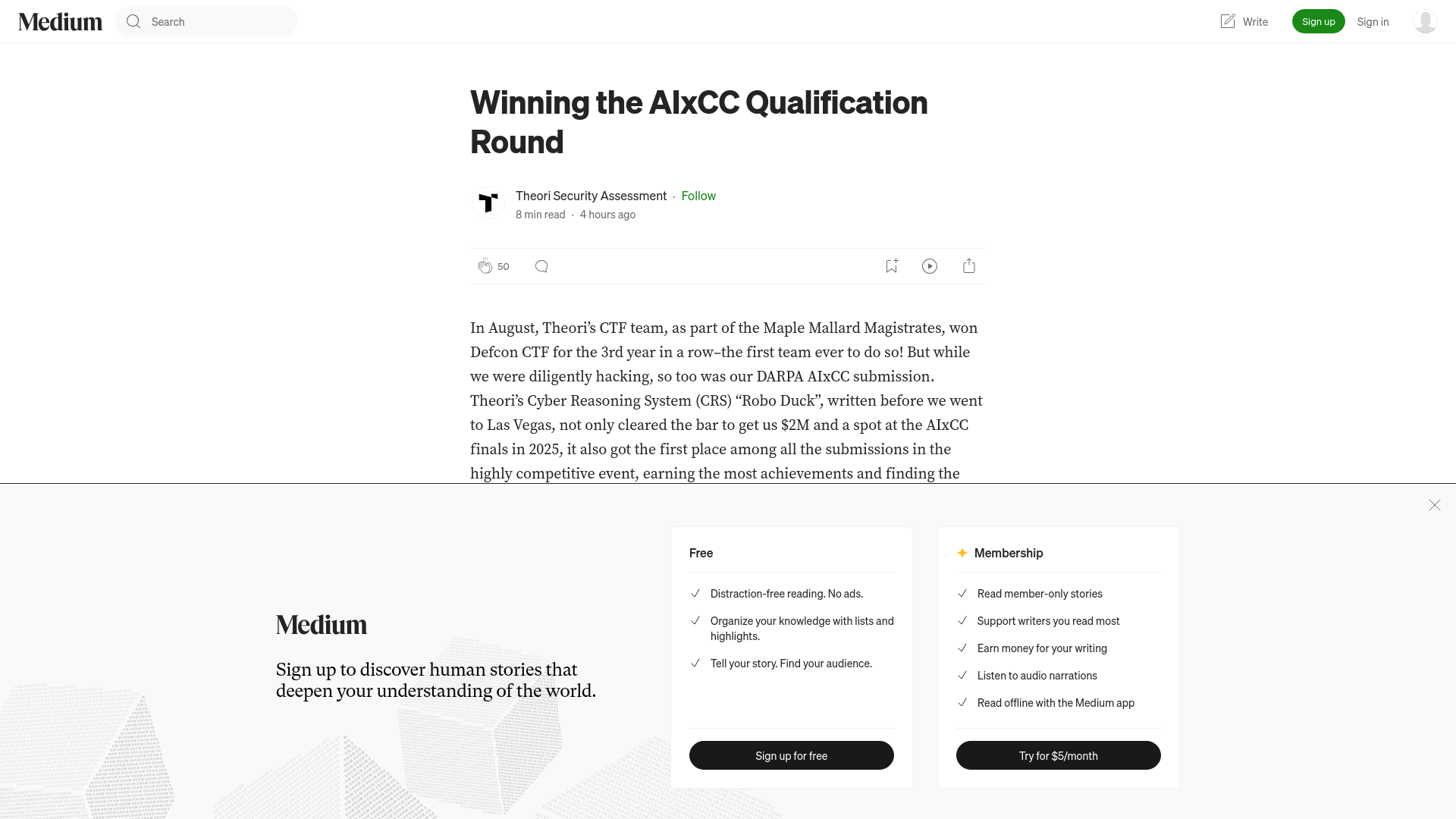 Winning the AIxCC Qualification Round | by Theori Security Assessment | Sep, 2024 | Medium