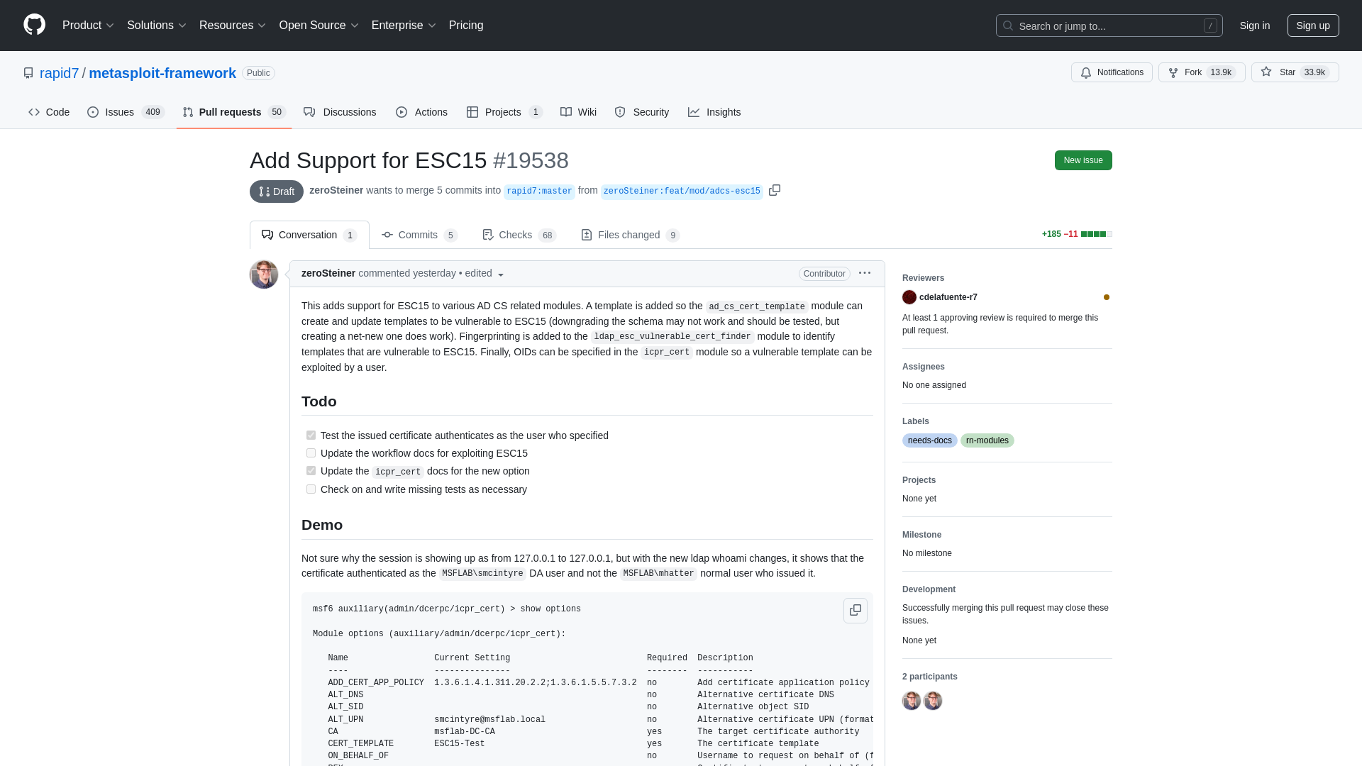 Add Support for ESC15 by zeroSteiner · Pull Request #19538 · rapid7/metasploit-framework · GitHub