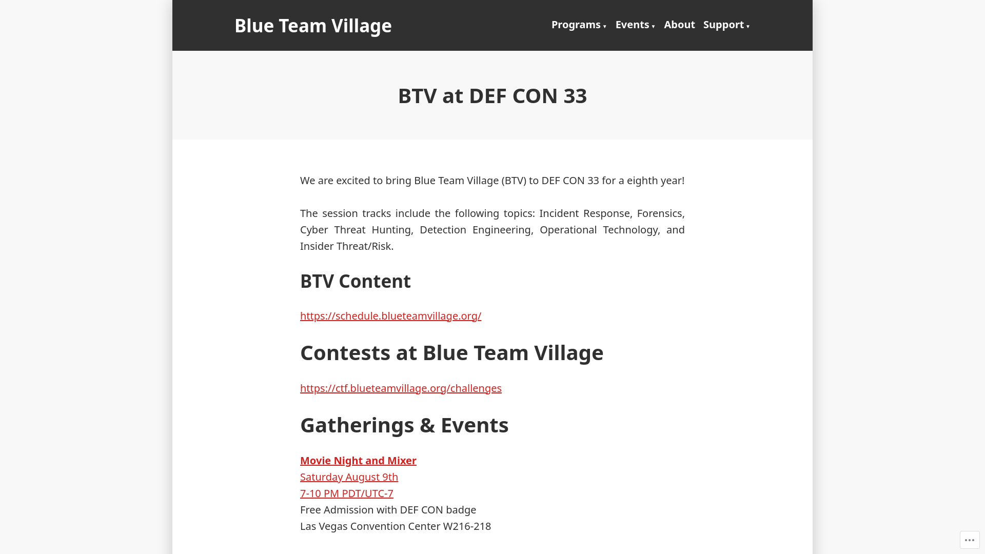 BTV at DEF CON 33 – Blue Team Village