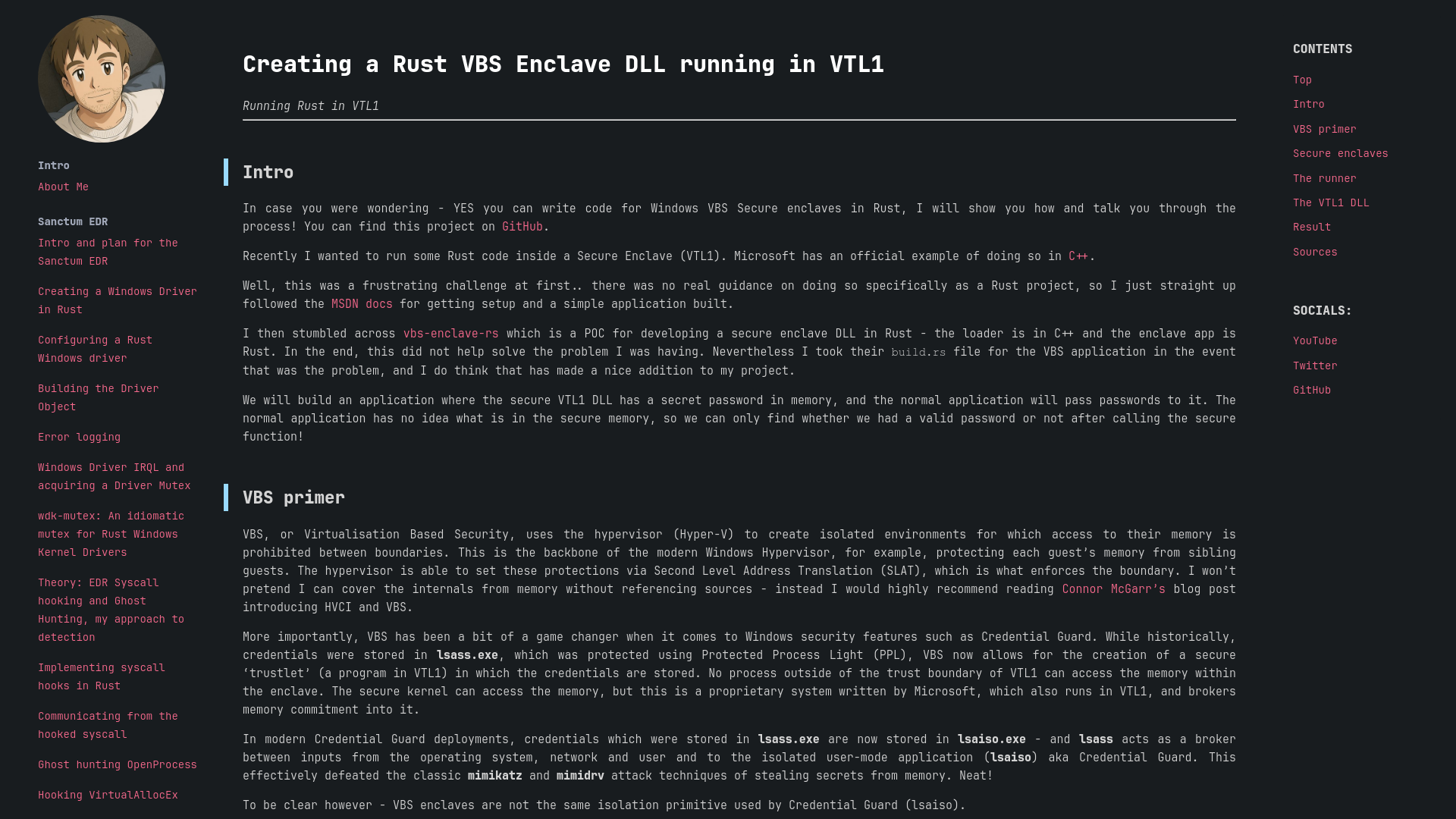 Creating a Rust VBS Enclave DLL running in VTL1 - 0xflux Red Team Manual | Systems programming