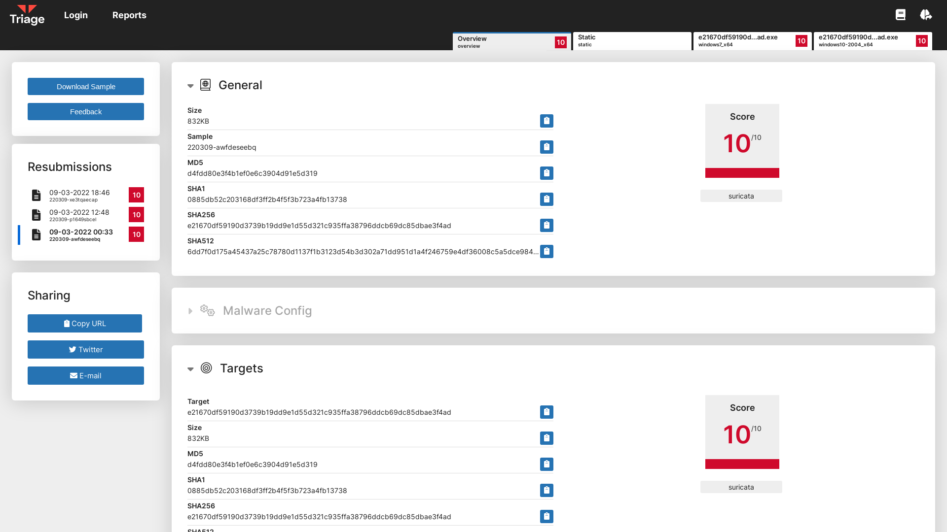 Triage | Malware sandboxing report by Hatching Triage
